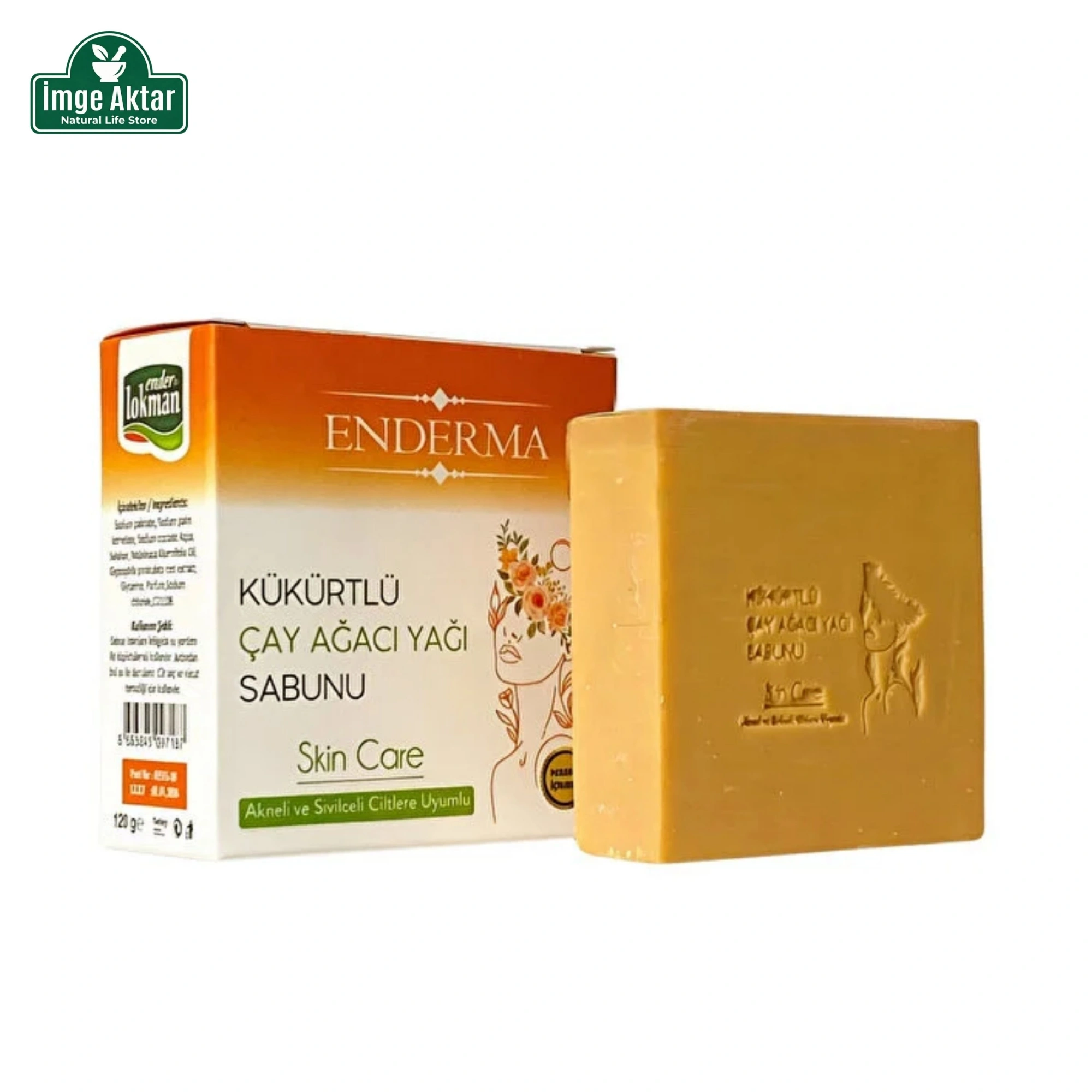 Enderma Kükürtlü ve Çay Ağacı Yağlı Sabun - Derinlemesine Hijyen (120 gr)