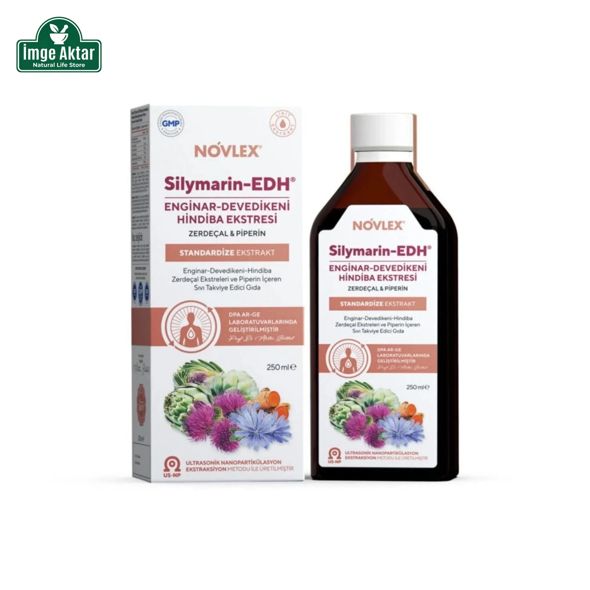 Novlex Silymarin-EDH Enginar, Devedikeni, Hindiba ve Zerdeçal Ekstraktı 250 Ml
