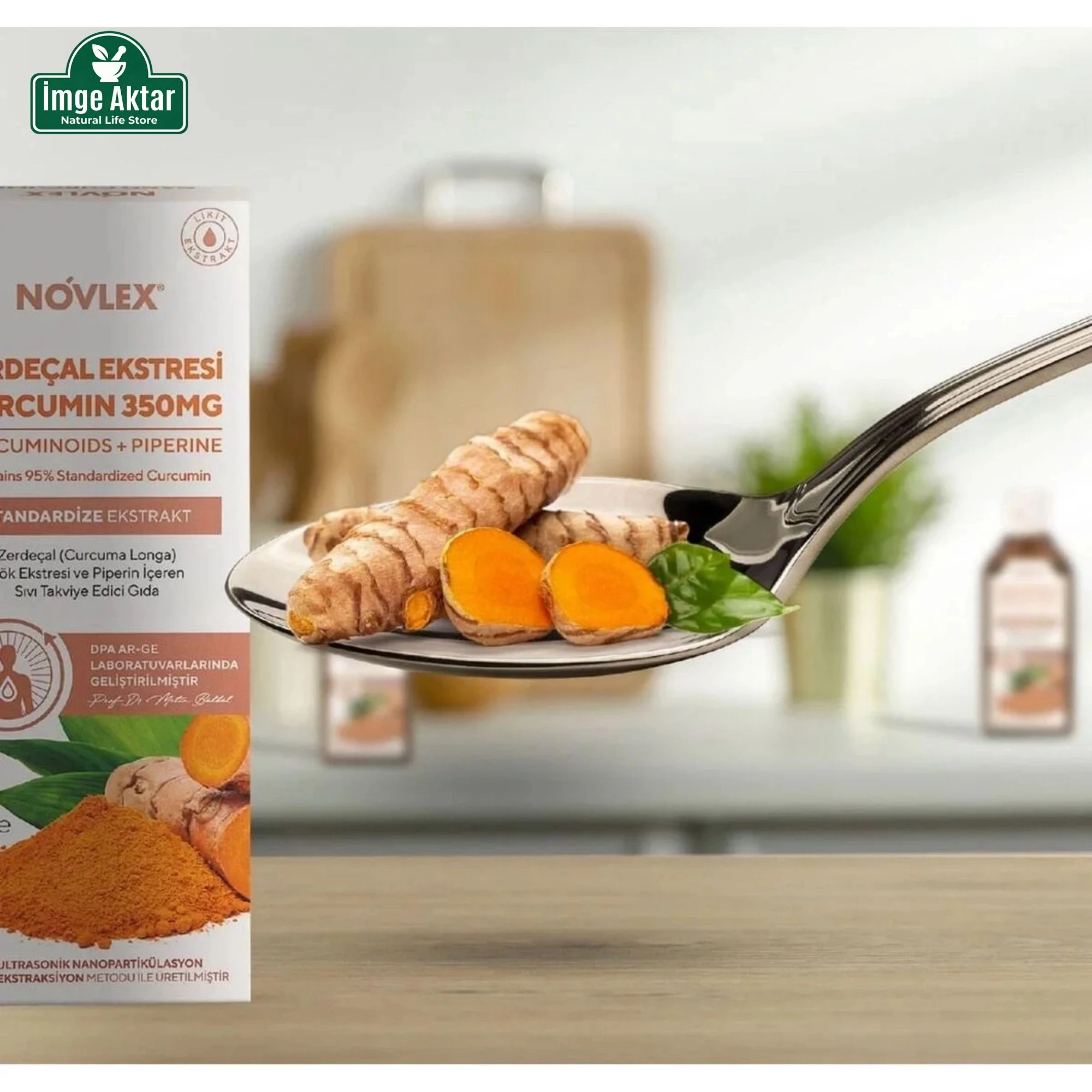 Novlex Zerdeçal (Curcumin) ve Piperin Ekstraktı - Yüksek Emilim 250 Ml