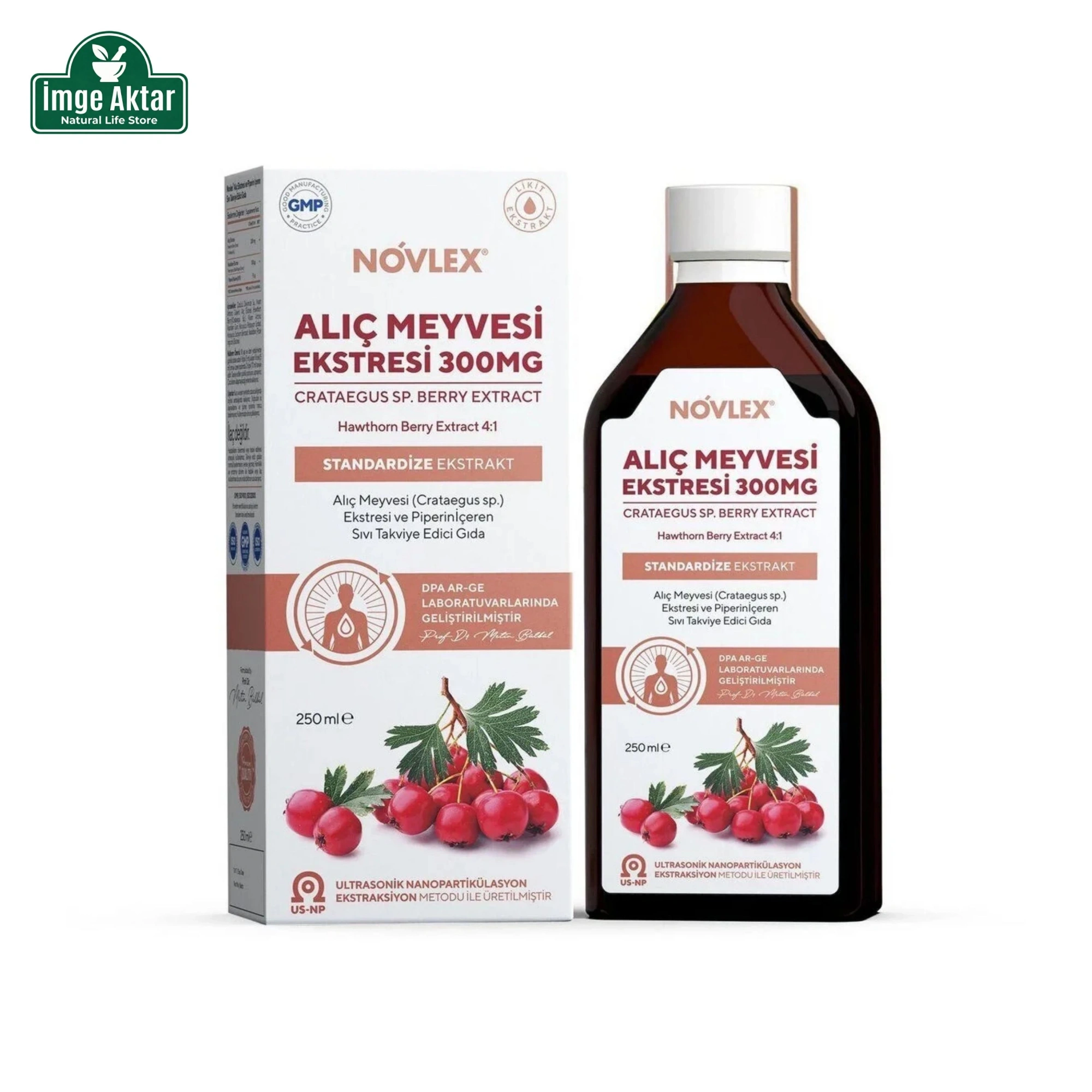 Novlex Alıç Meyvesi (Hawthorn Berry) ve Piperin Ekstraktı - Yüksek Emilim 250 Ml