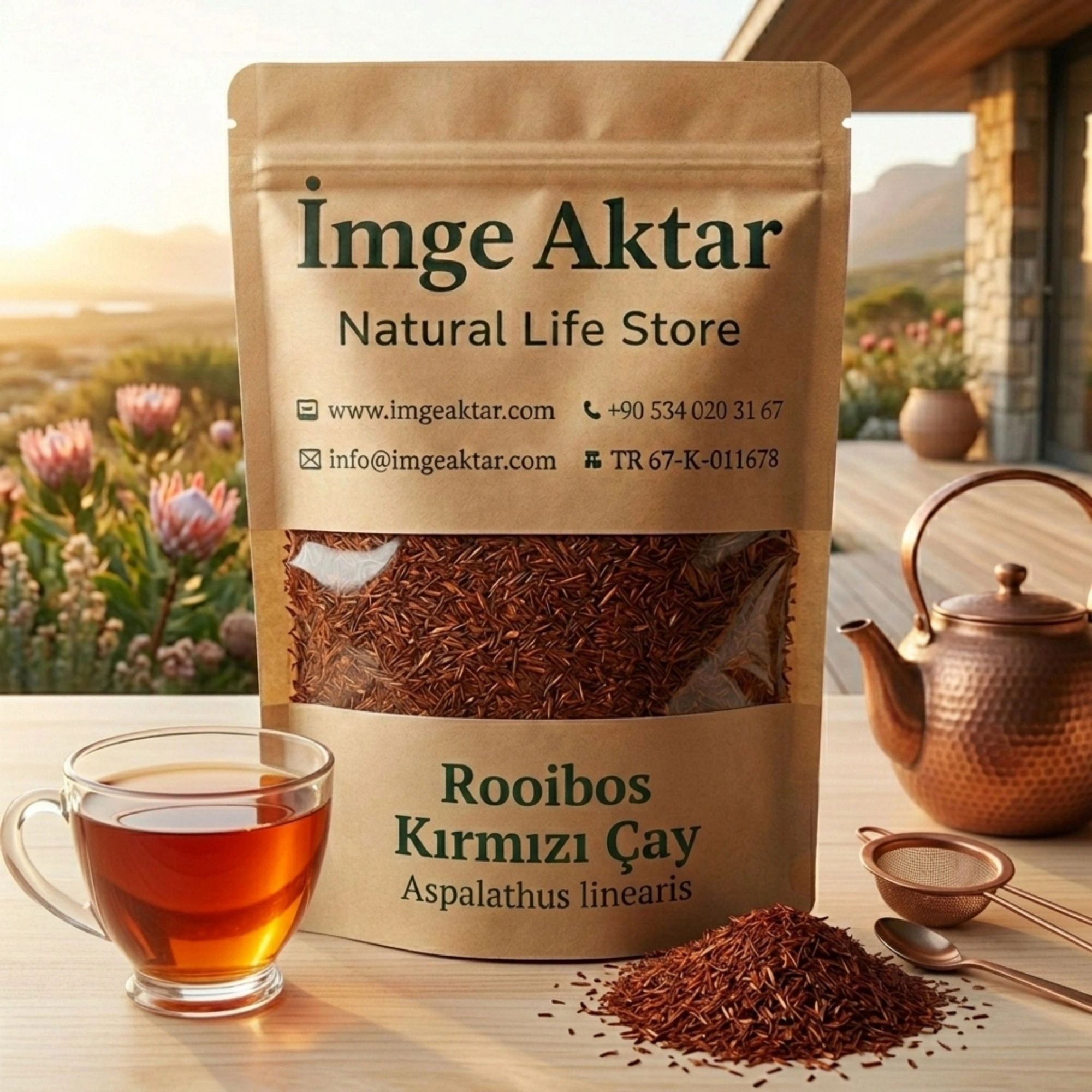 Rooibos Çayı (Kırmızı Çay) - Kafeinsiz & Doğal Güney Afrika Çayı 100g