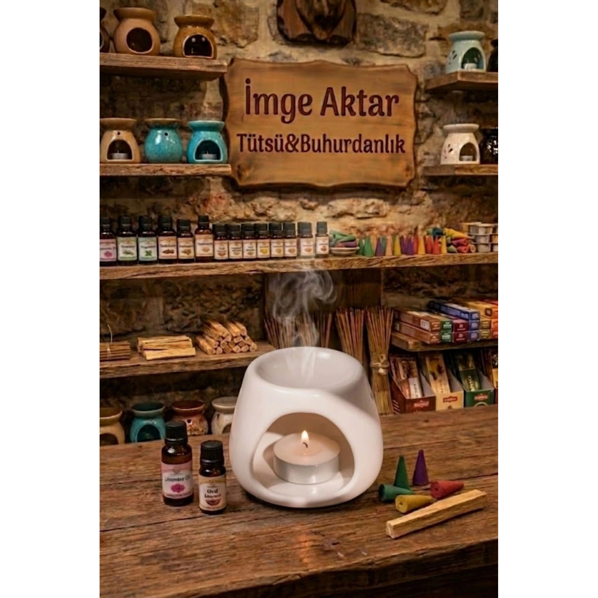 Beyaz | Seramik El Yapımı Buhurdanlık | Mumluk | Dekoratif Buhardanlık