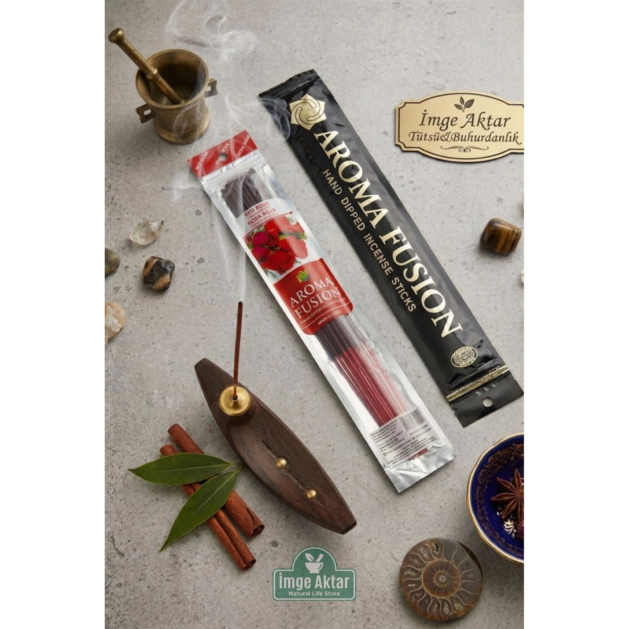 Darshan Aroma Fusion Kırmızı Gül (Red Rose) El Yapımı 15 Adet Çubuk Tütsü 28 cm