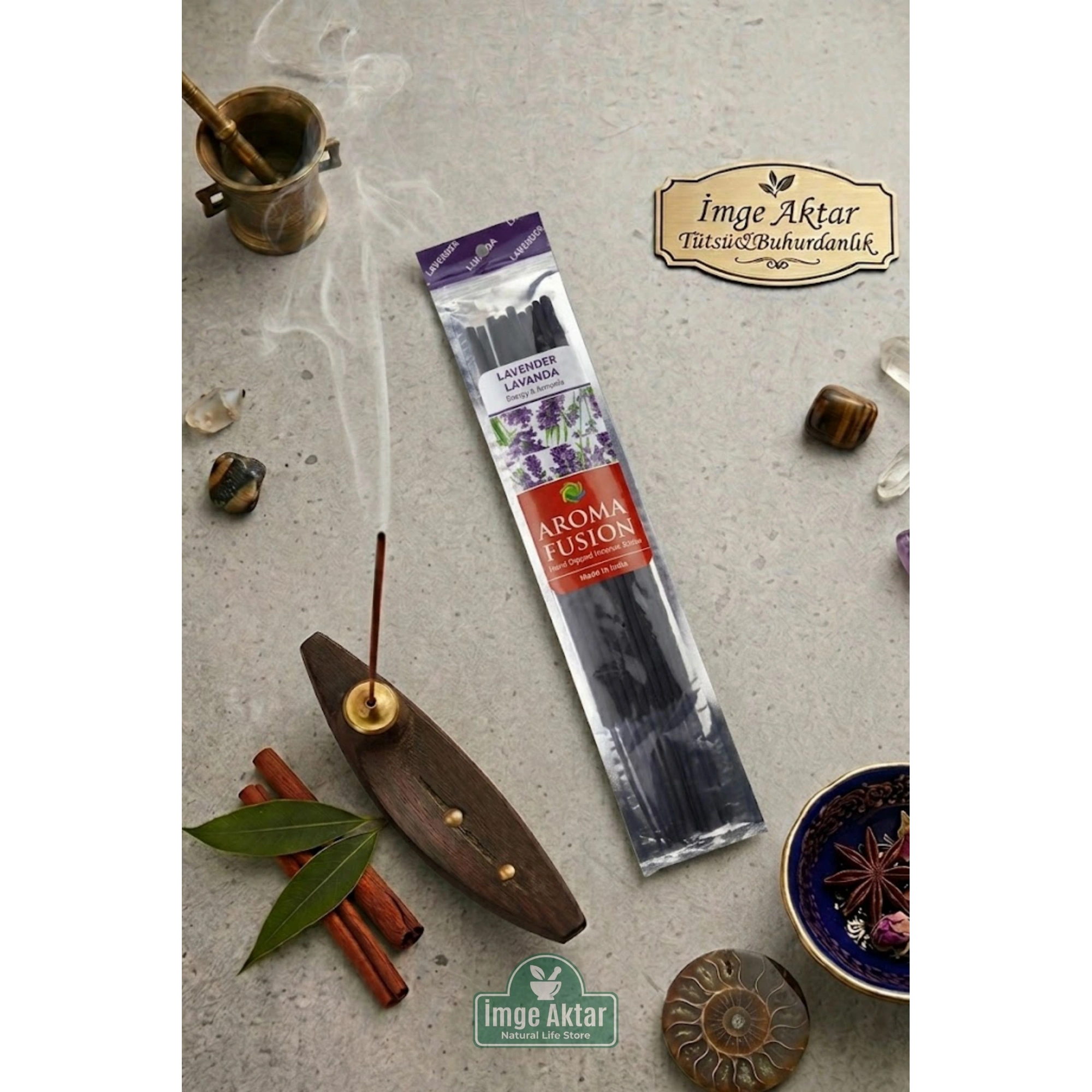 Darshan Aroma Fusion Lavanta El Yapımı 15 Adet Çubuk Tütsü 28 cm