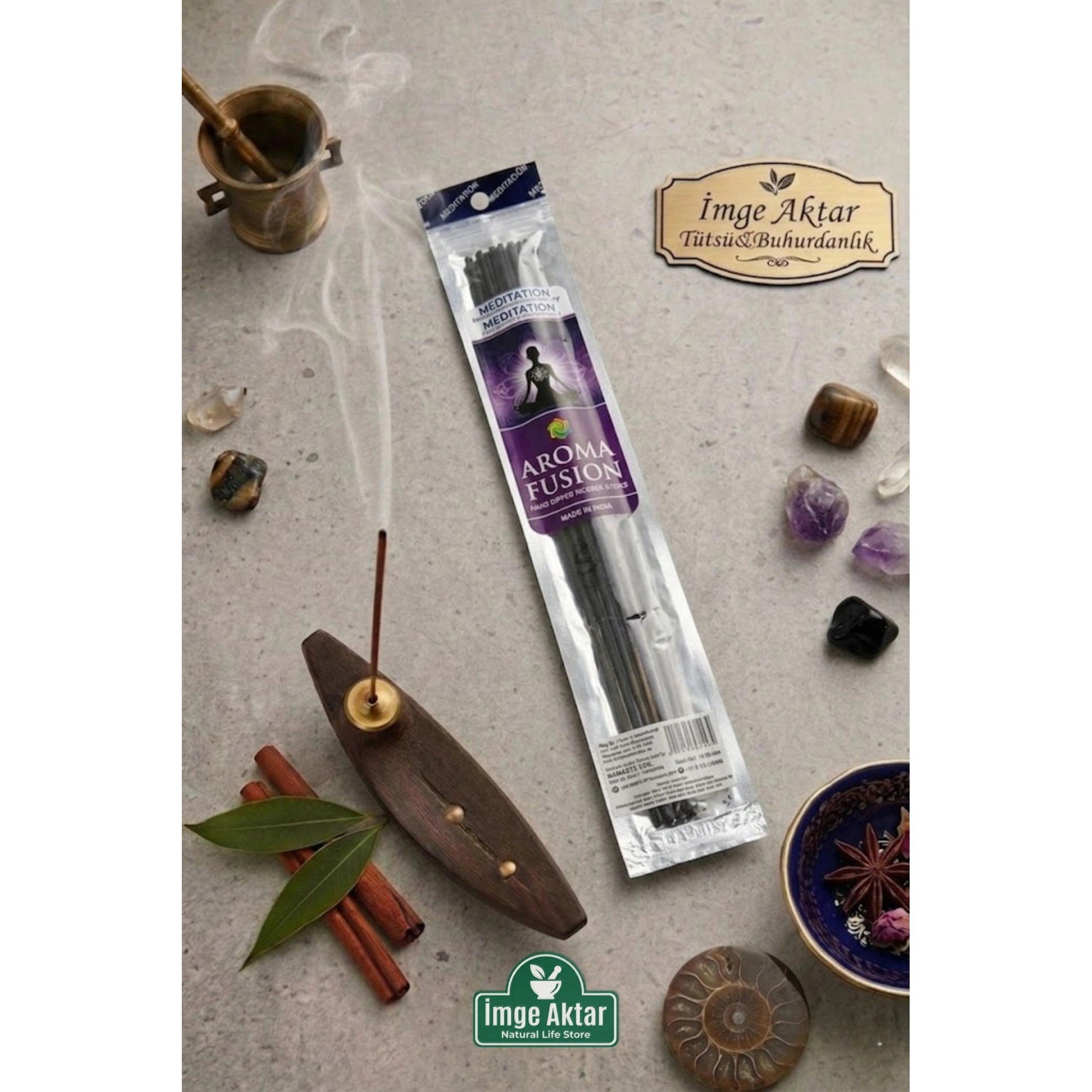 Darshan Aroma Fusion Meditation (Meditasyon) El Yapımı 15 Adet Çubuk Tütsü 28 cm