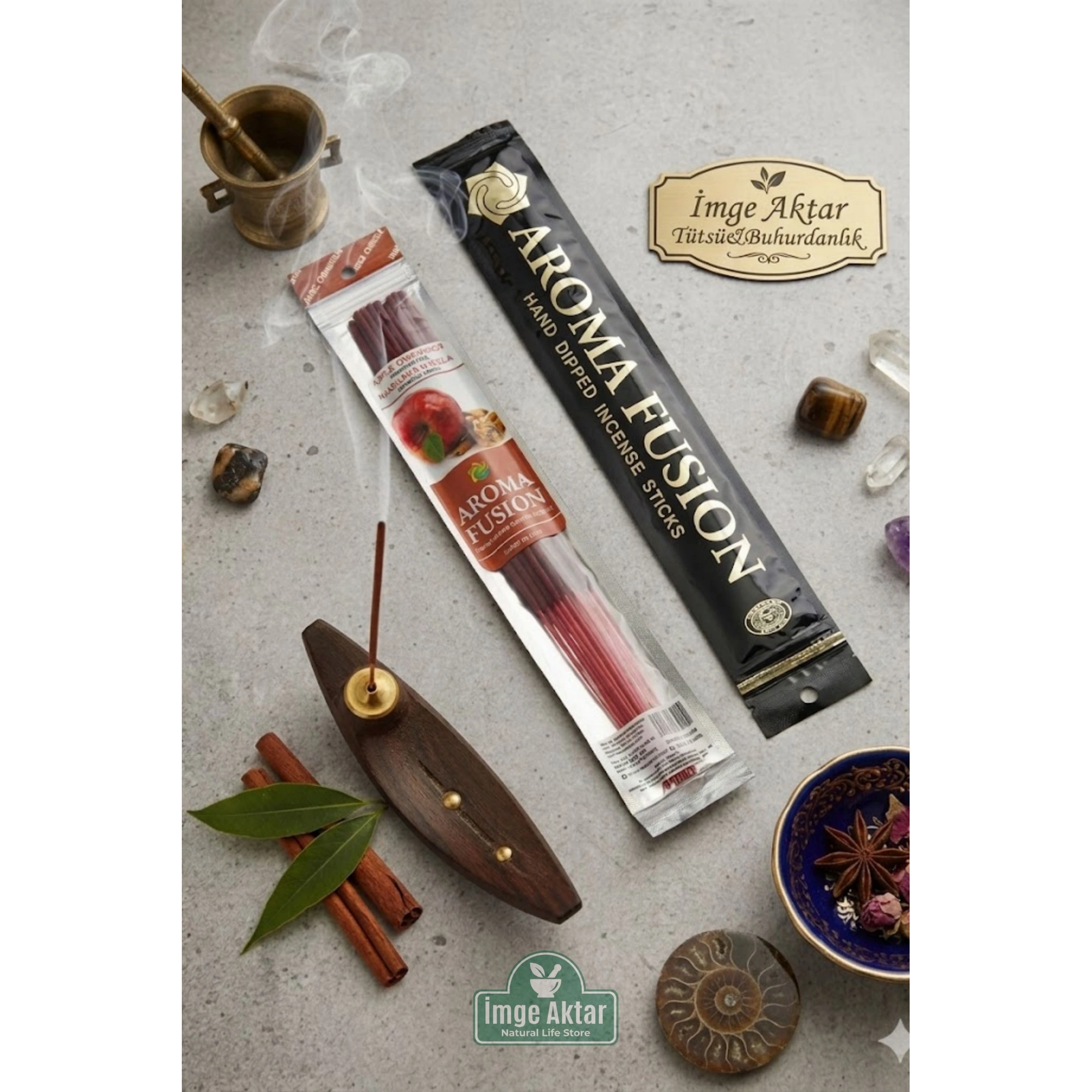 Darshan Aroma Fusion Elma Tarçın (Apple Cinnamon) El Yapımı 15 Adet Çubuk Tütsü 28 cm