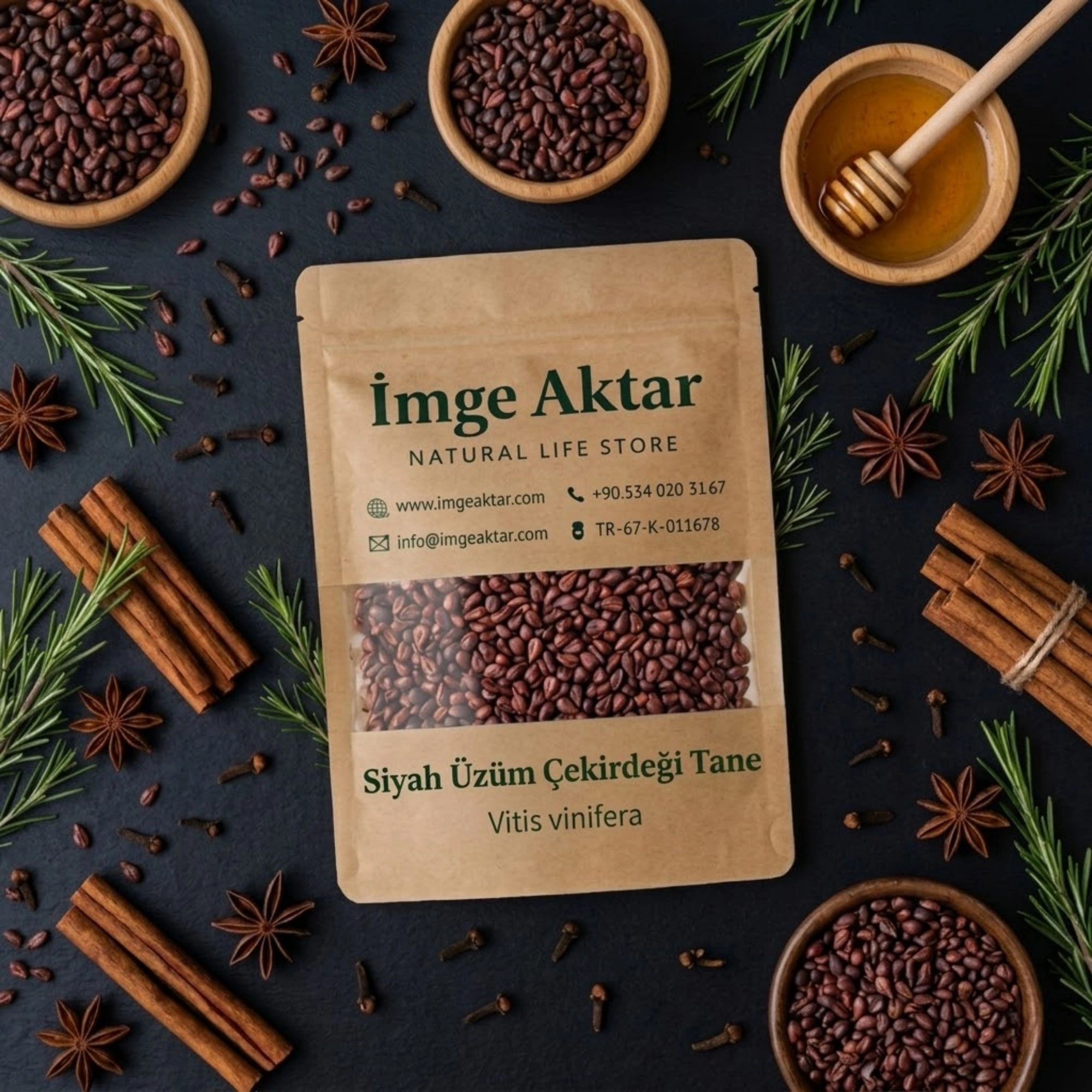 Siyah Üzüm Çekirdeği Tane 100g