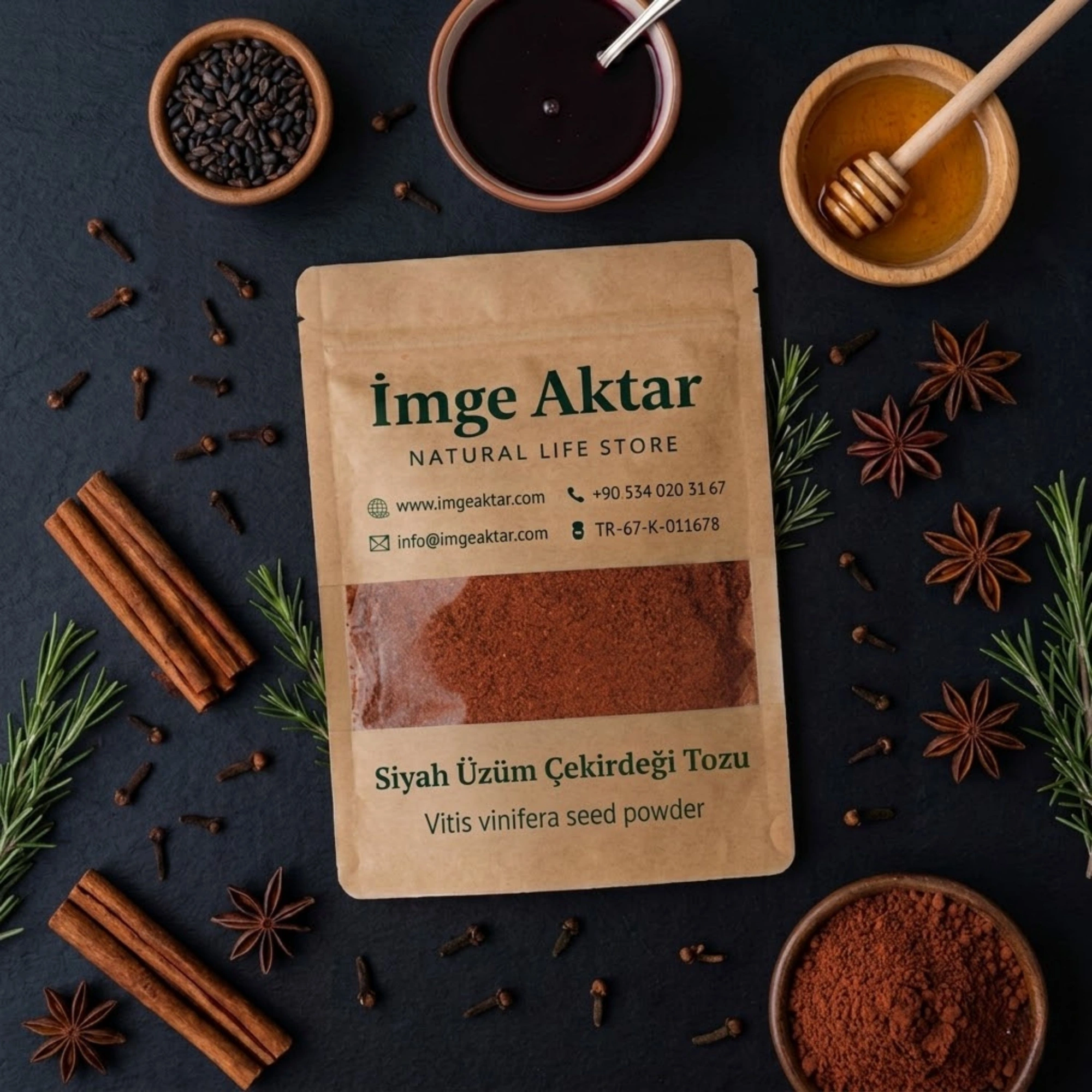 Siyah Üzüm Çekirdeği Toz 100g