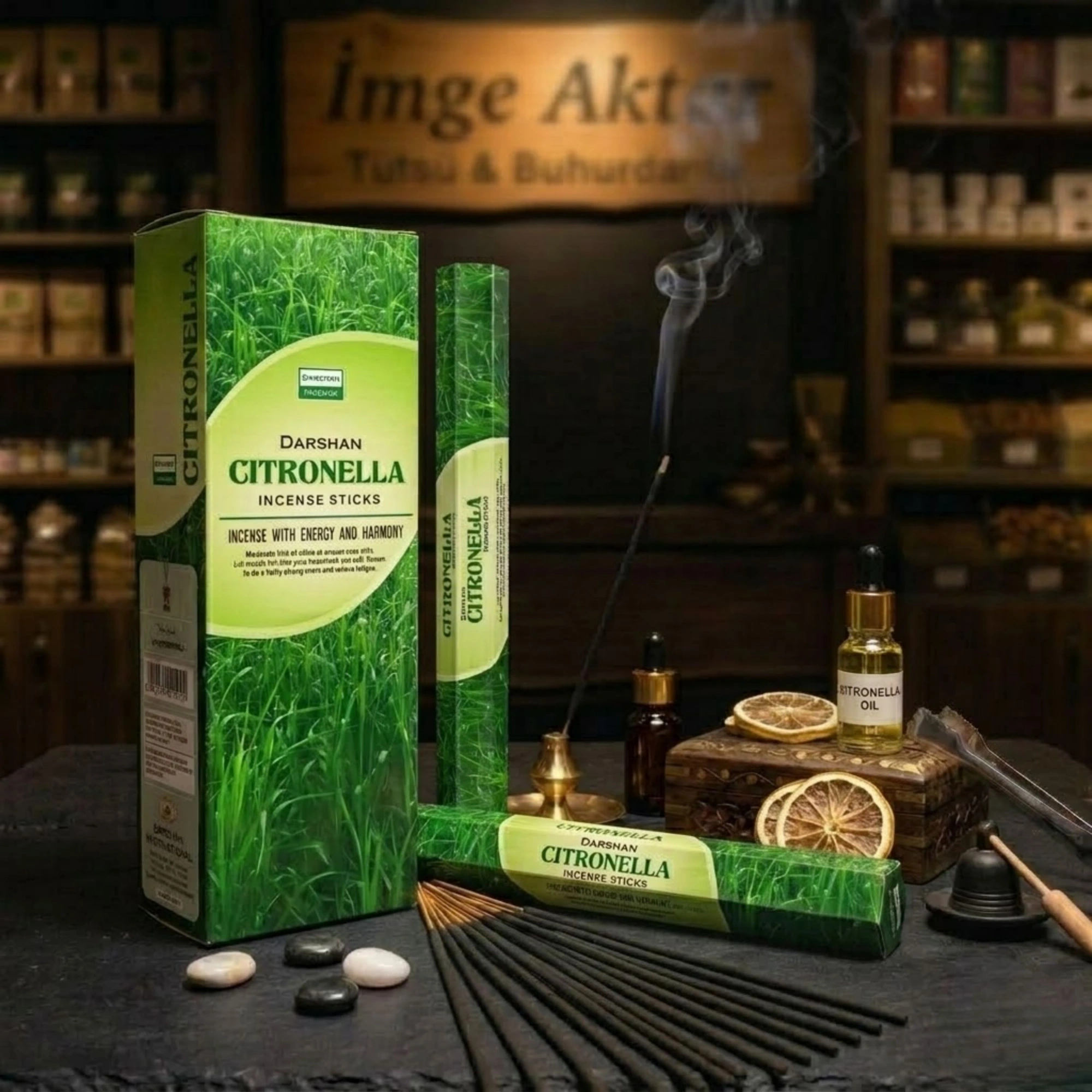 Darshan Limon Otu (Citronella) Çubuk Tütsü (20li Paket)