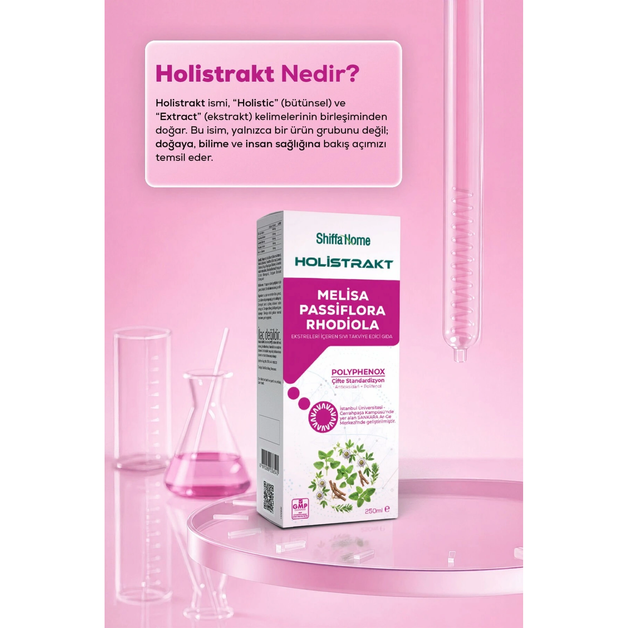 Shiffa Home Melisa, Passiflora ve Rhodiola İçeren Sıvı Ekstrakt 250 ML