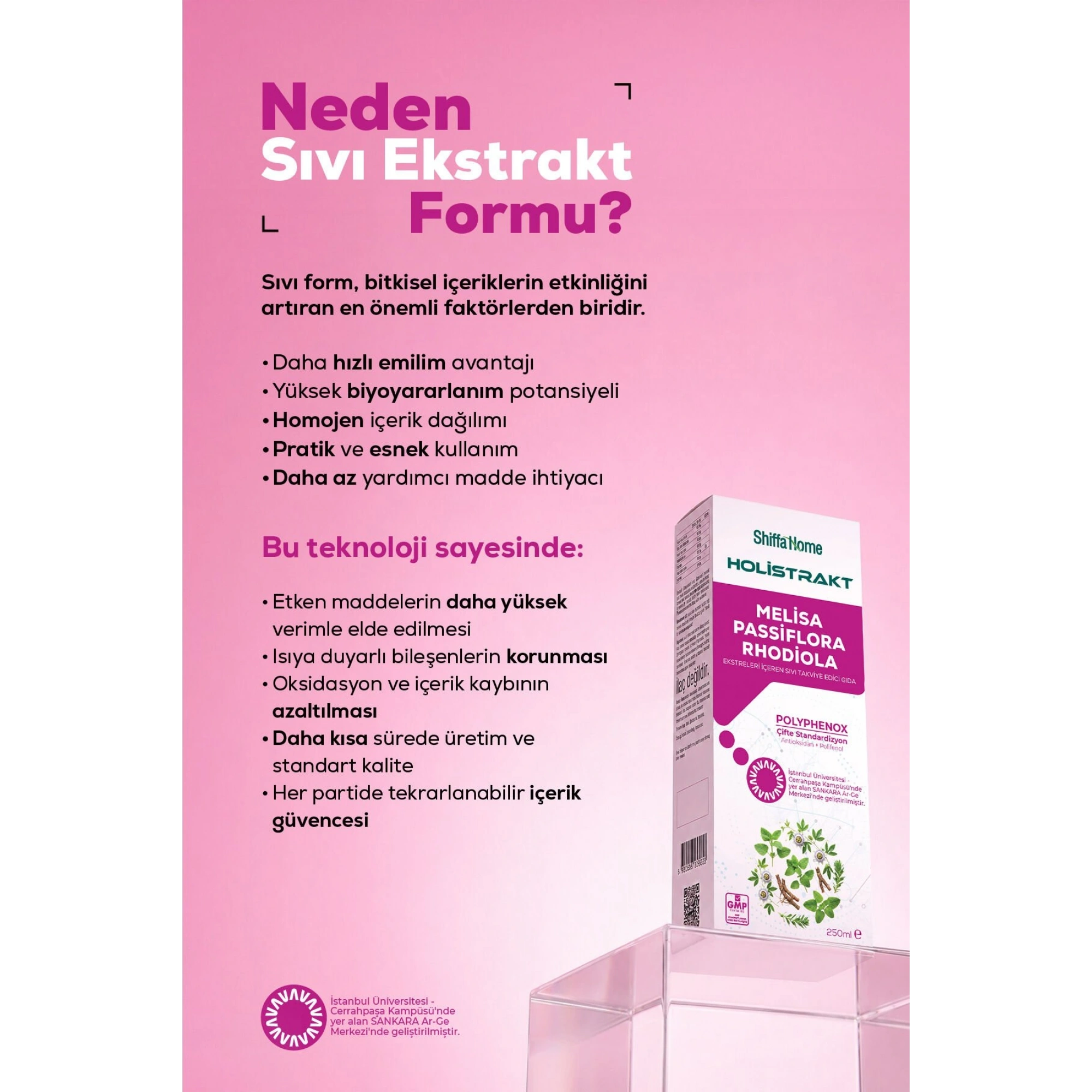 Shiffa Home Melisa, Passiflora ve Rhodiola İçeren Sıvı Ekstrakt 250 ML