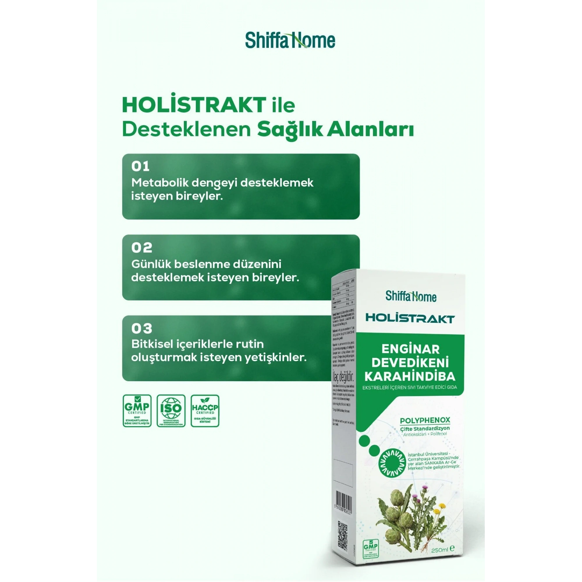 Shiffa Home Enginar, Devedikeni ve Karahindiba İçeren Sıvı Ekstrakt 250 ML