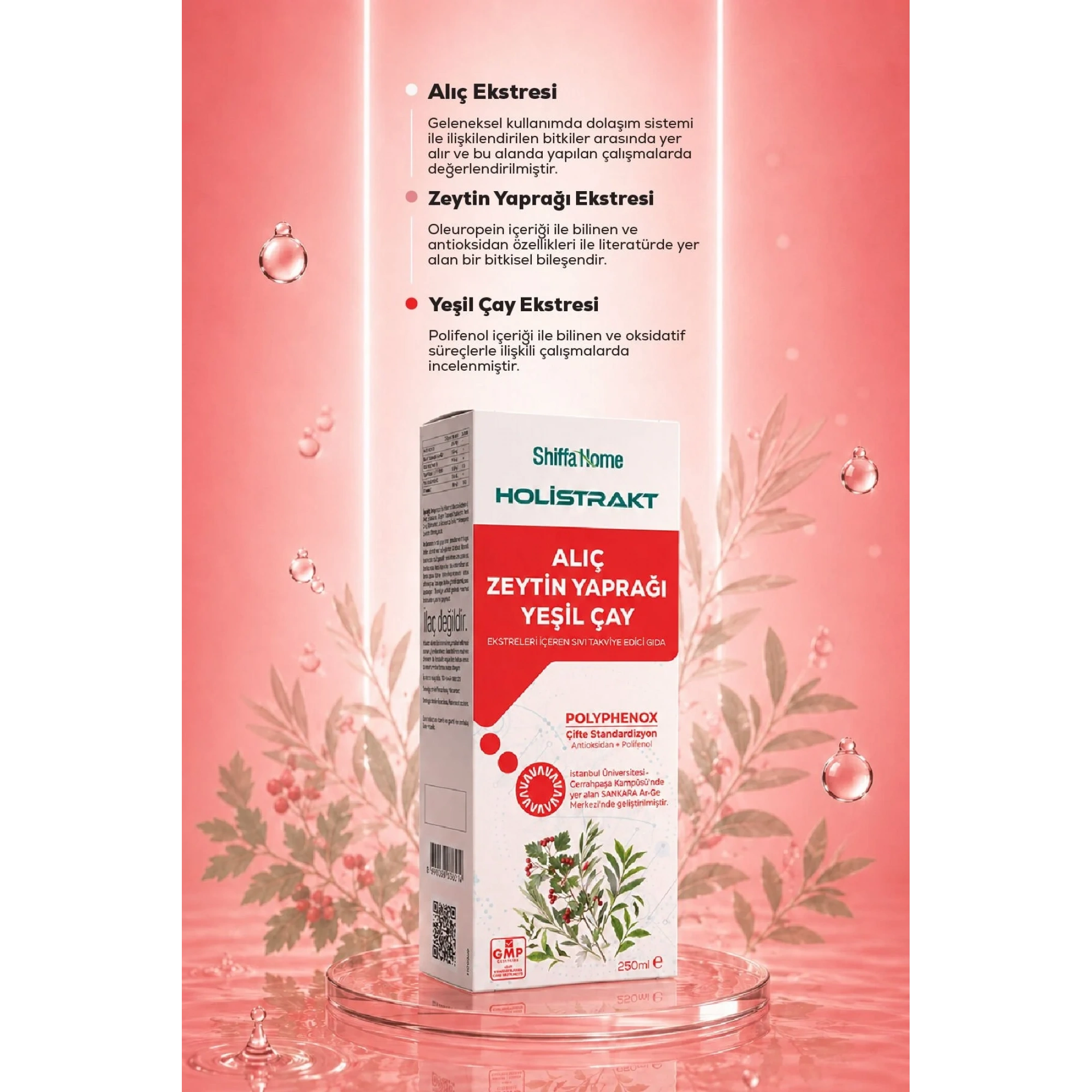 Shiffa Home Alıç, Zeytin Yaprağı ve Yeşil Çay İçeren Sıvı Ekstrakt 250 ML