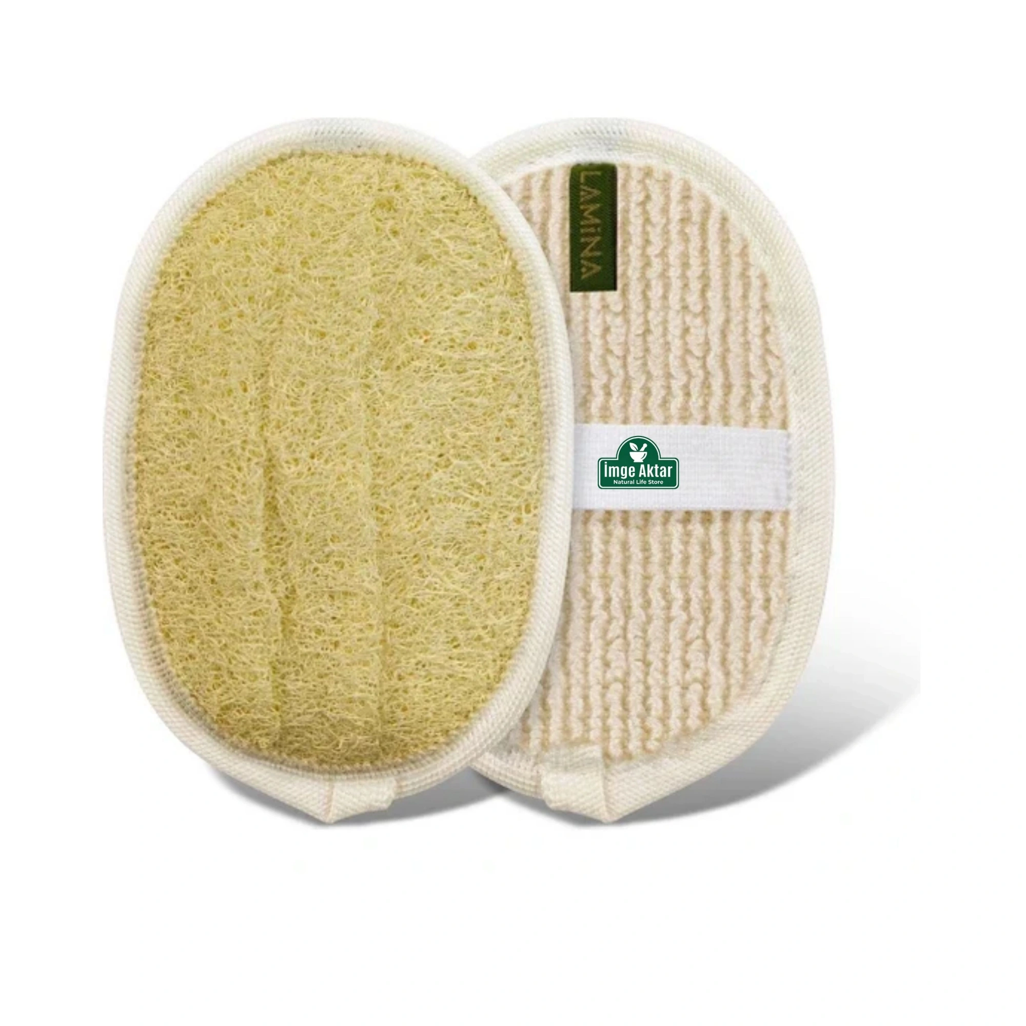 Oval Doğal Kabak Lifli Peeling Kesesi 16x12 Cm