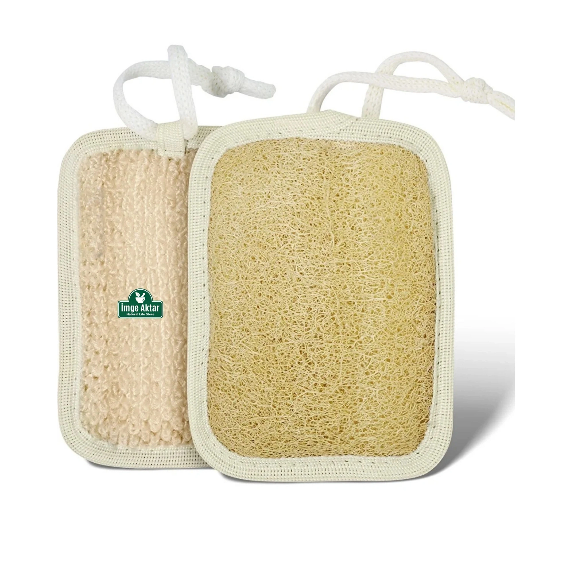 Doğal Kabak Lifli Kare Peeling Banyo Kesesi 13x16 Cm