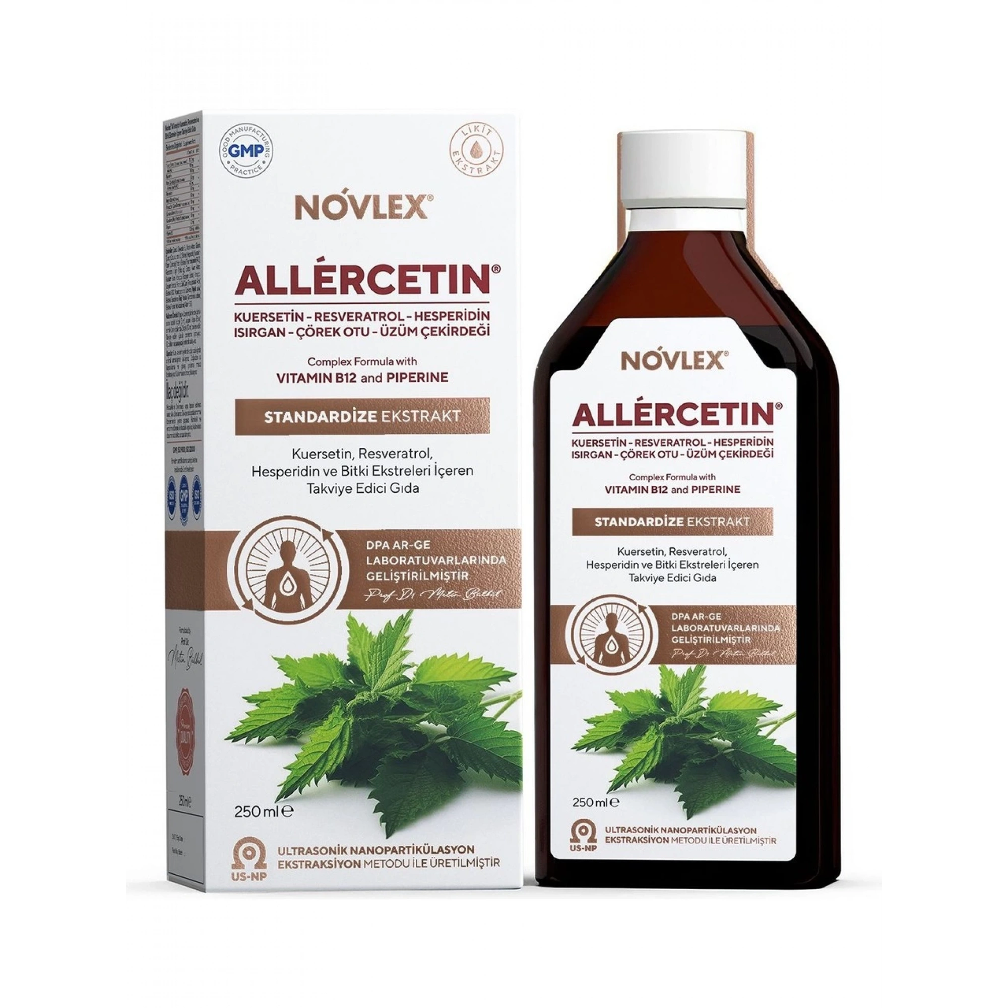 Novlex Allercetin Ekstrakt 250 Ml Kuersetin Resveratrol ve Bitki Ekstreleri İçeren Takviye Edici Gıda