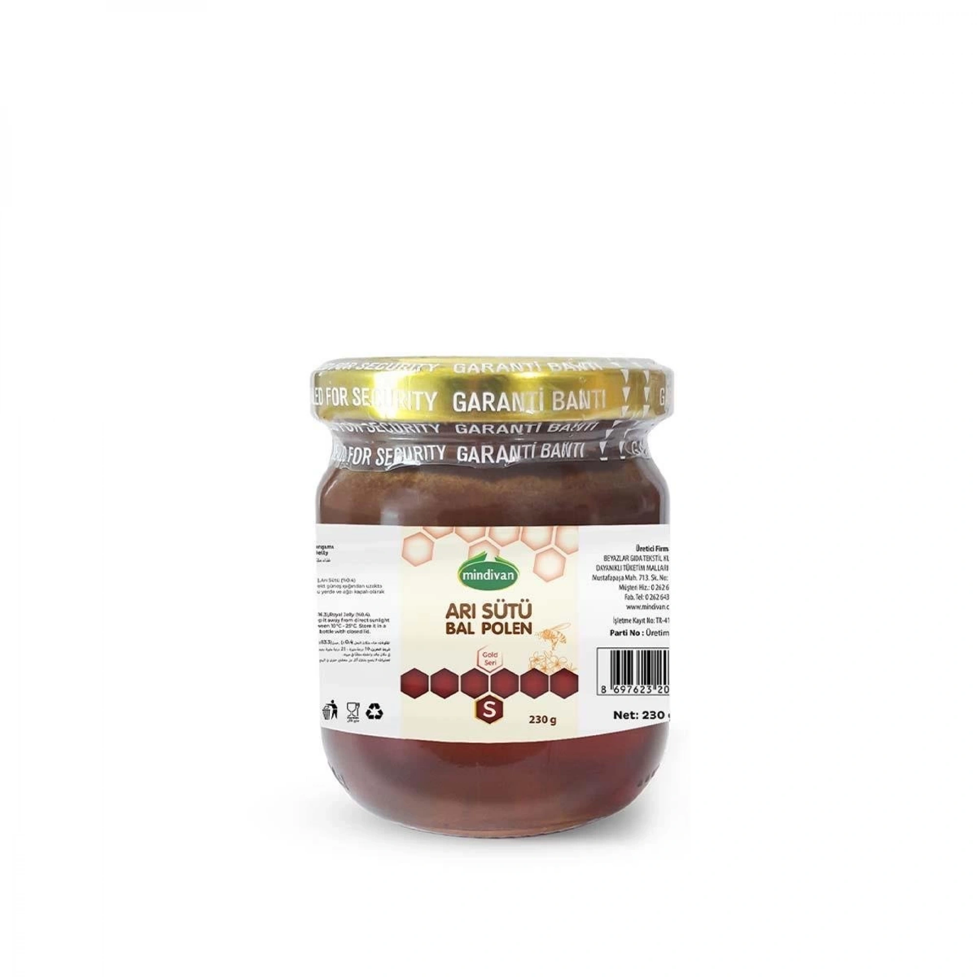Mindivan Arı Sütü Bal Polen (Süper) 230g