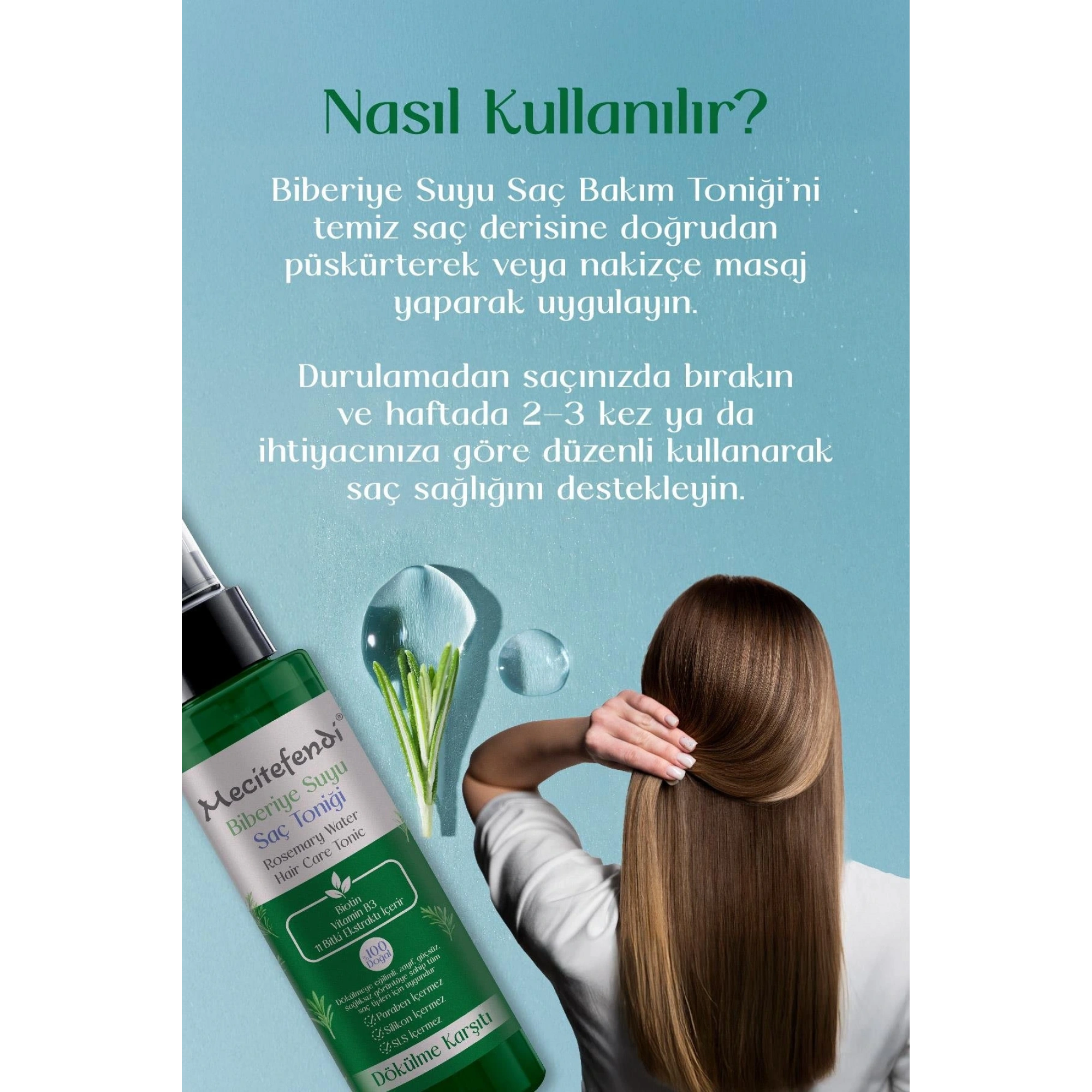 Mecitefendi Biberiye Suyu Saç Toniği ( 11 Bitki Ekstraklı ) 150 Ml