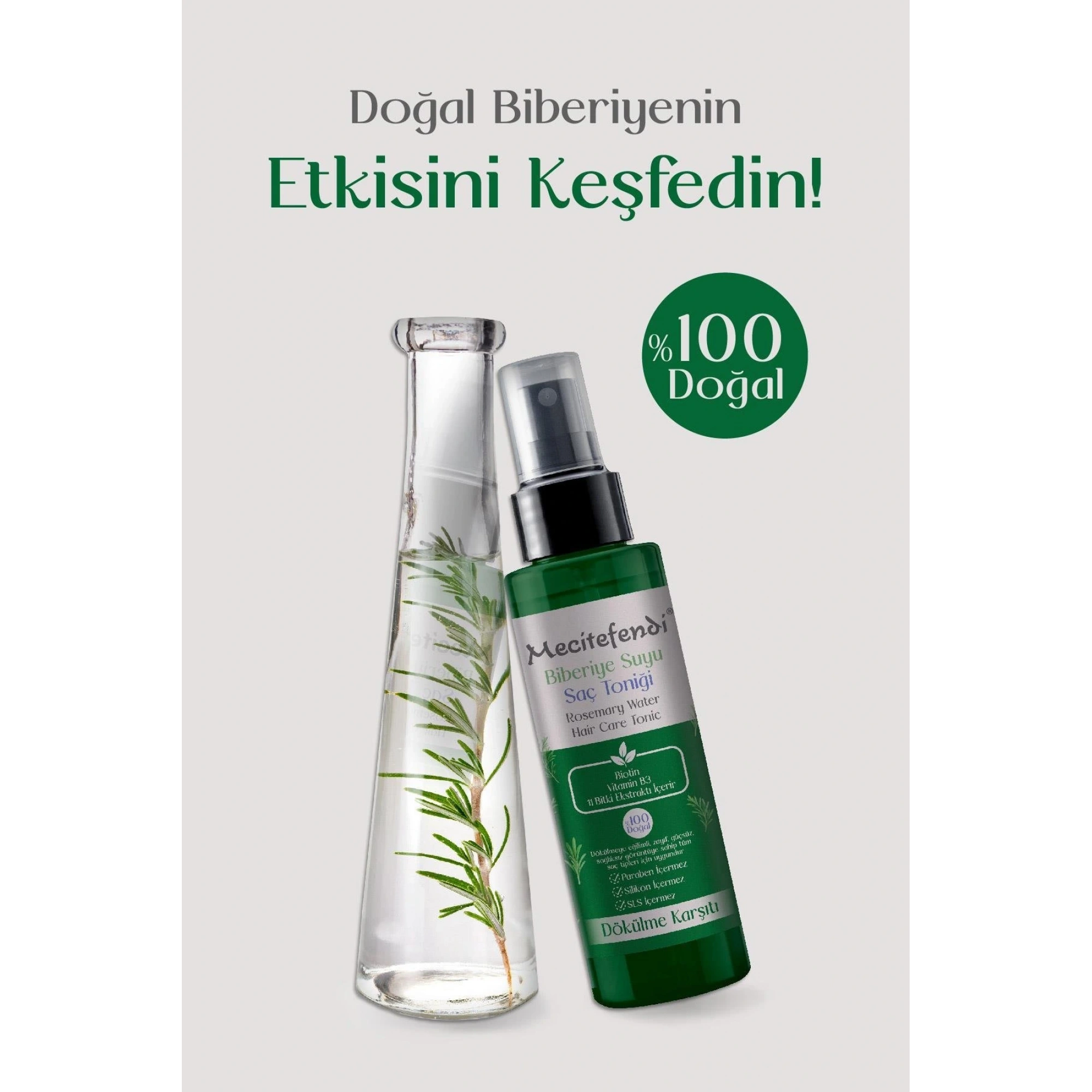 Mecitefendi Biberiye Suyu Saç Toniği ( 11 Bitki Ekstraklı ) 150 Ml