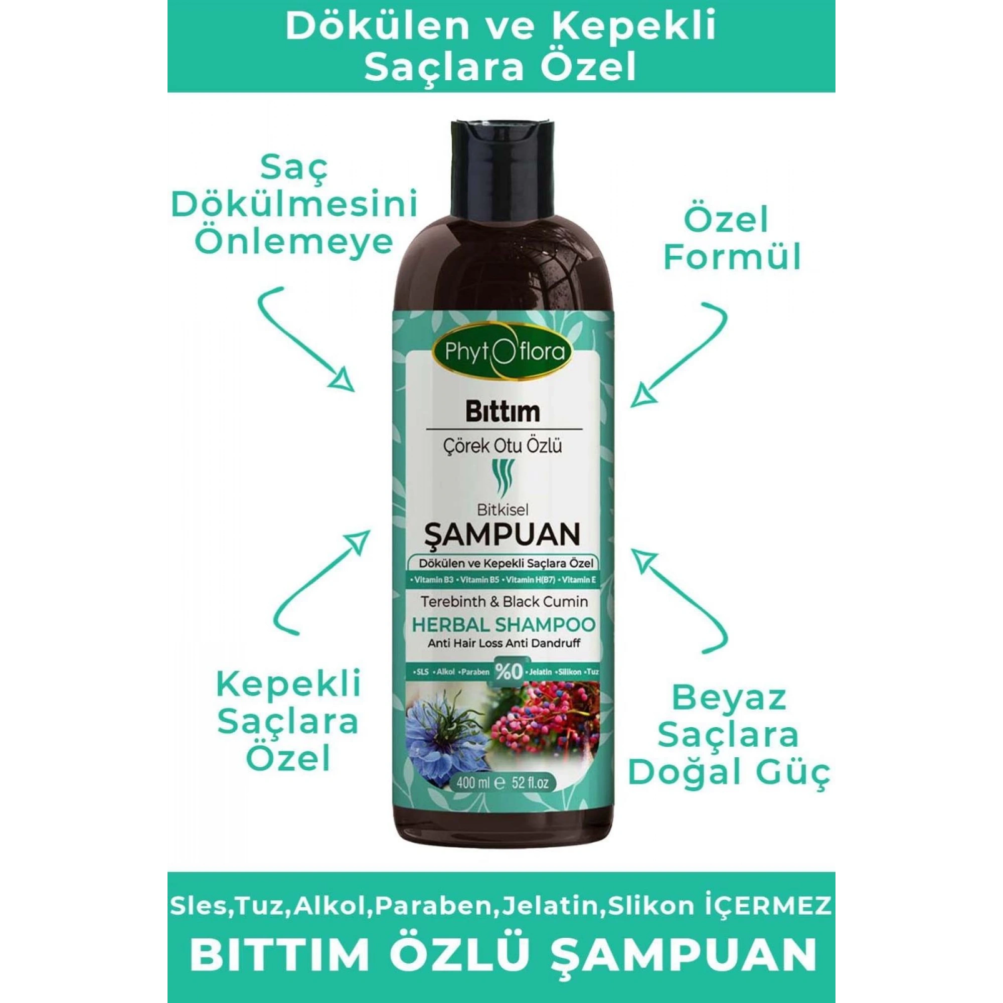 Phytoflora Bıttım Çörek Otu Özlü Bitkisel Şampuan 400 Ml
