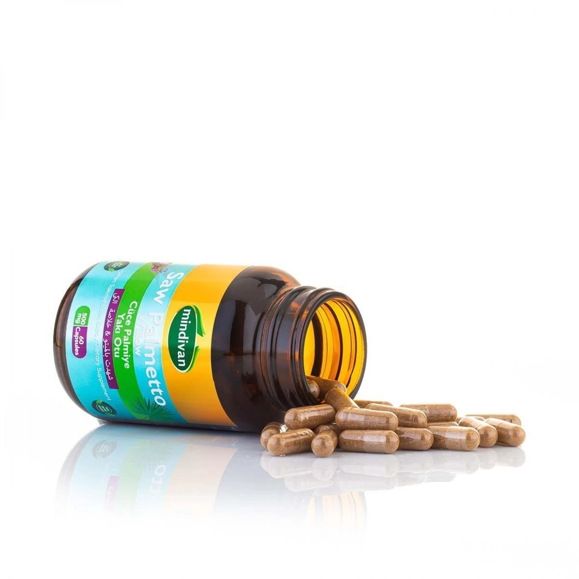 Mindivan Cüce Palmiye (Saw Palmetto) ve Yakı Otu Ekstresi - 500 Mg 60 Kapsül