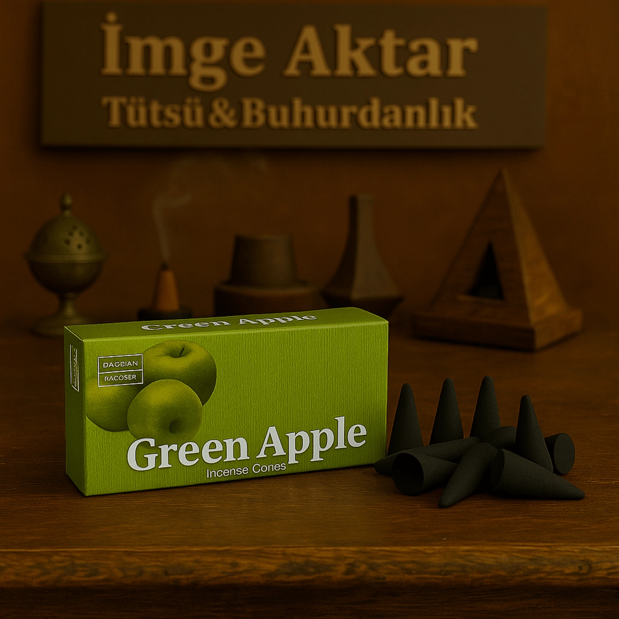Darshan Yeşil Elma (Green Apple) Konik Tütsü (10 Adet) - Ferahlatıcı