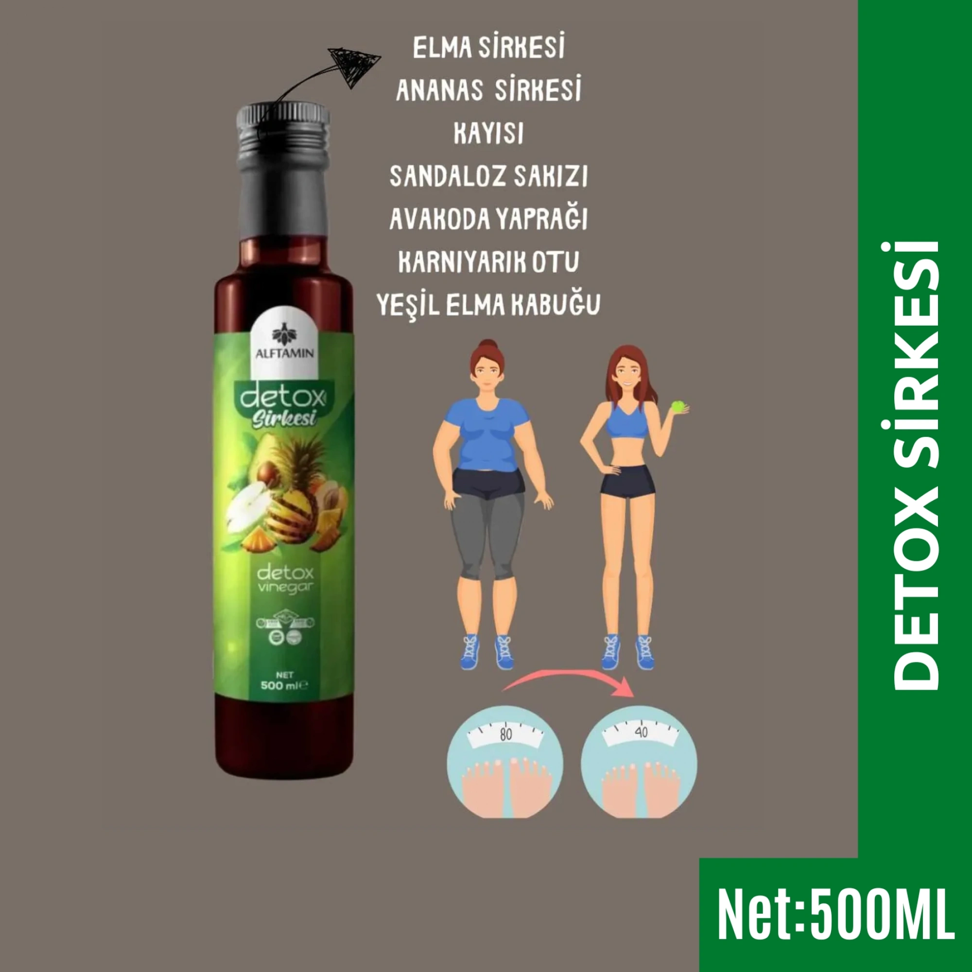 Detoks Sirkesi 500 ml - Özel Karışımlı Doğal Sirke