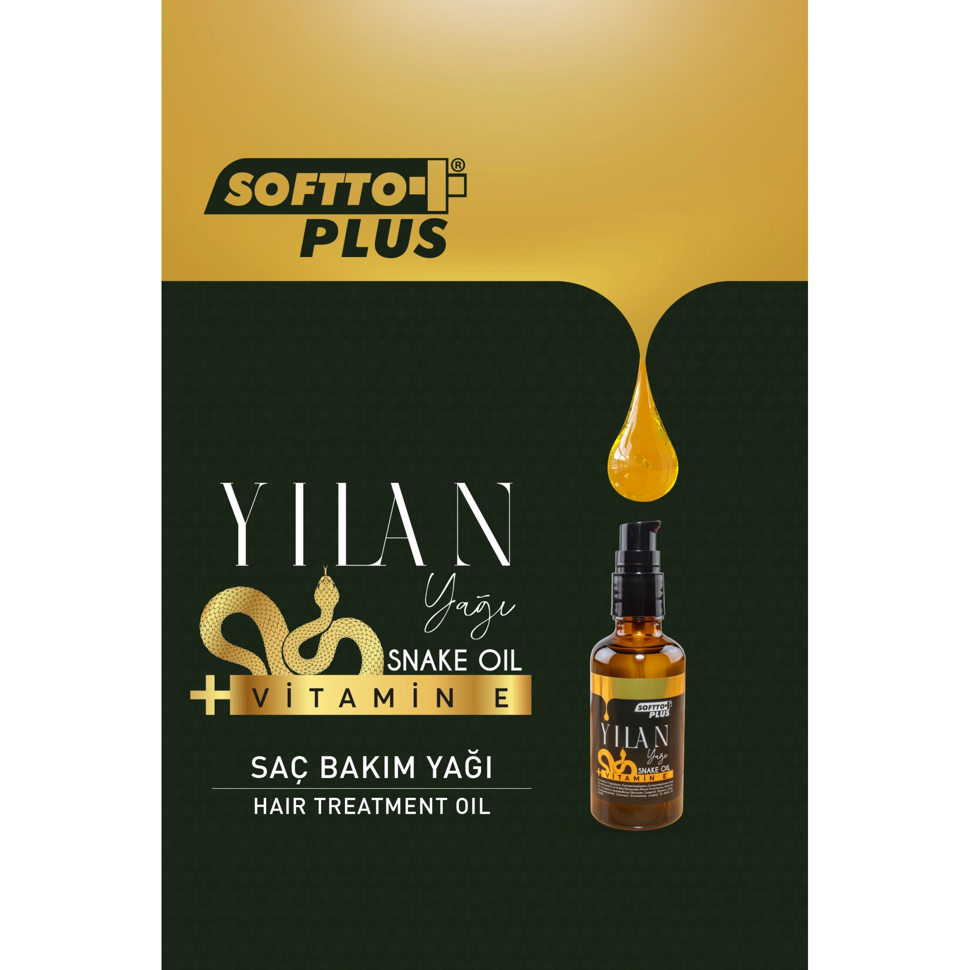 Softto Plus E Vitaminli Yılan Yağlı Saç Yağı 50 Ml - Güçlendirici Bakım