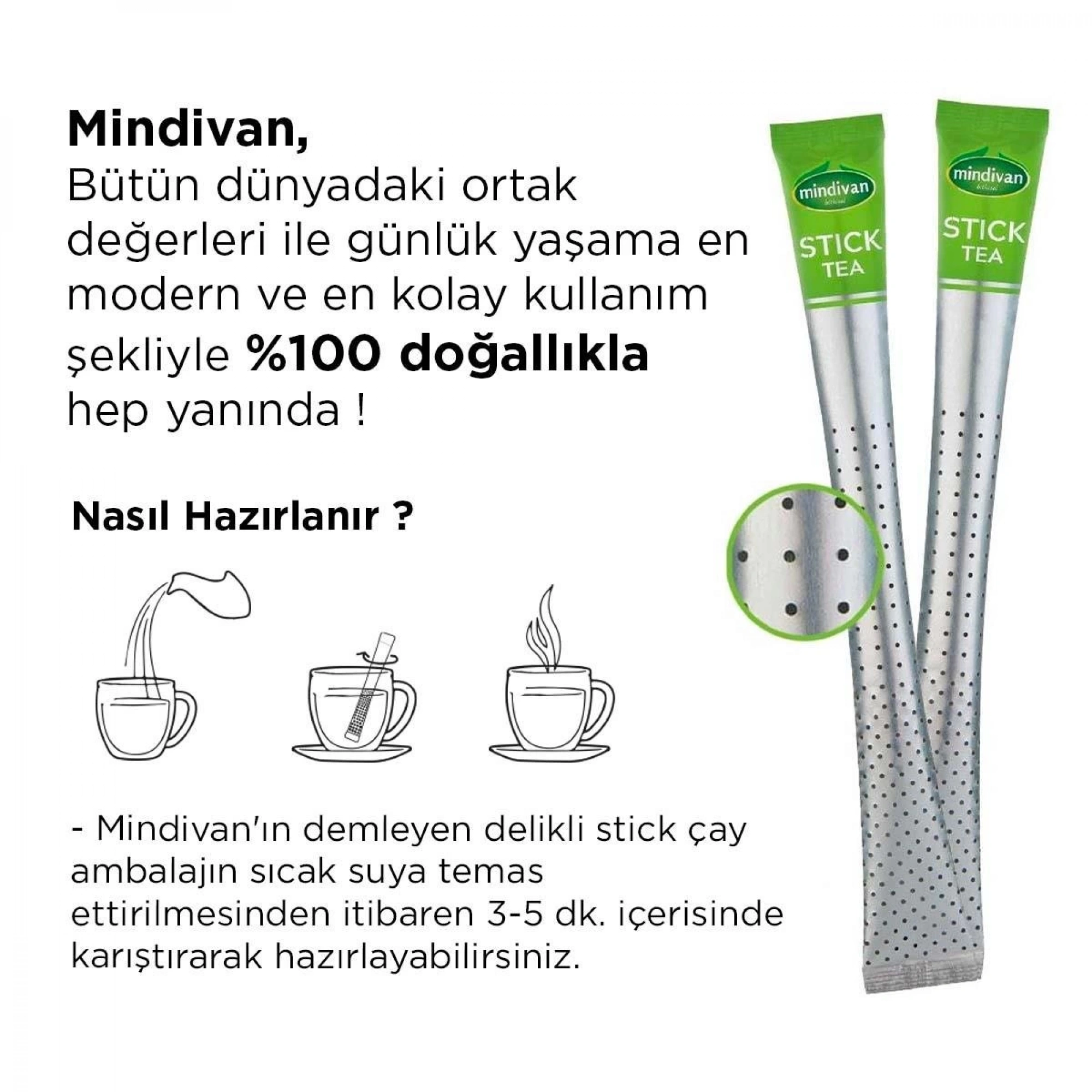 Mindivan Elma Çayı - 20li Stick (Çubuk) Çay Pratik Lezzet