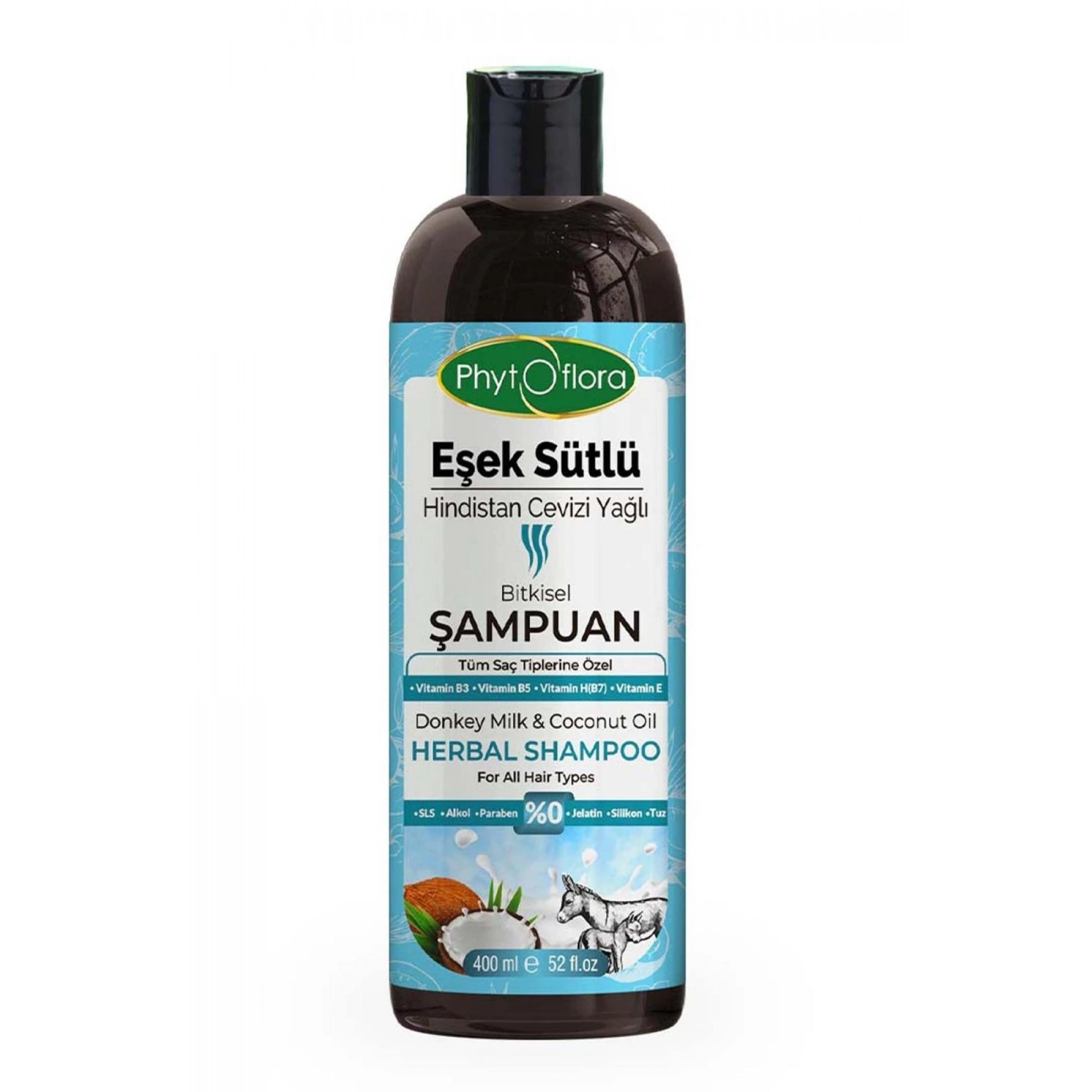 Phytoflora Eşek Sütlü ve Hindistan Cevizi Yağlı Bitkisel Şampuan - 400 Ml