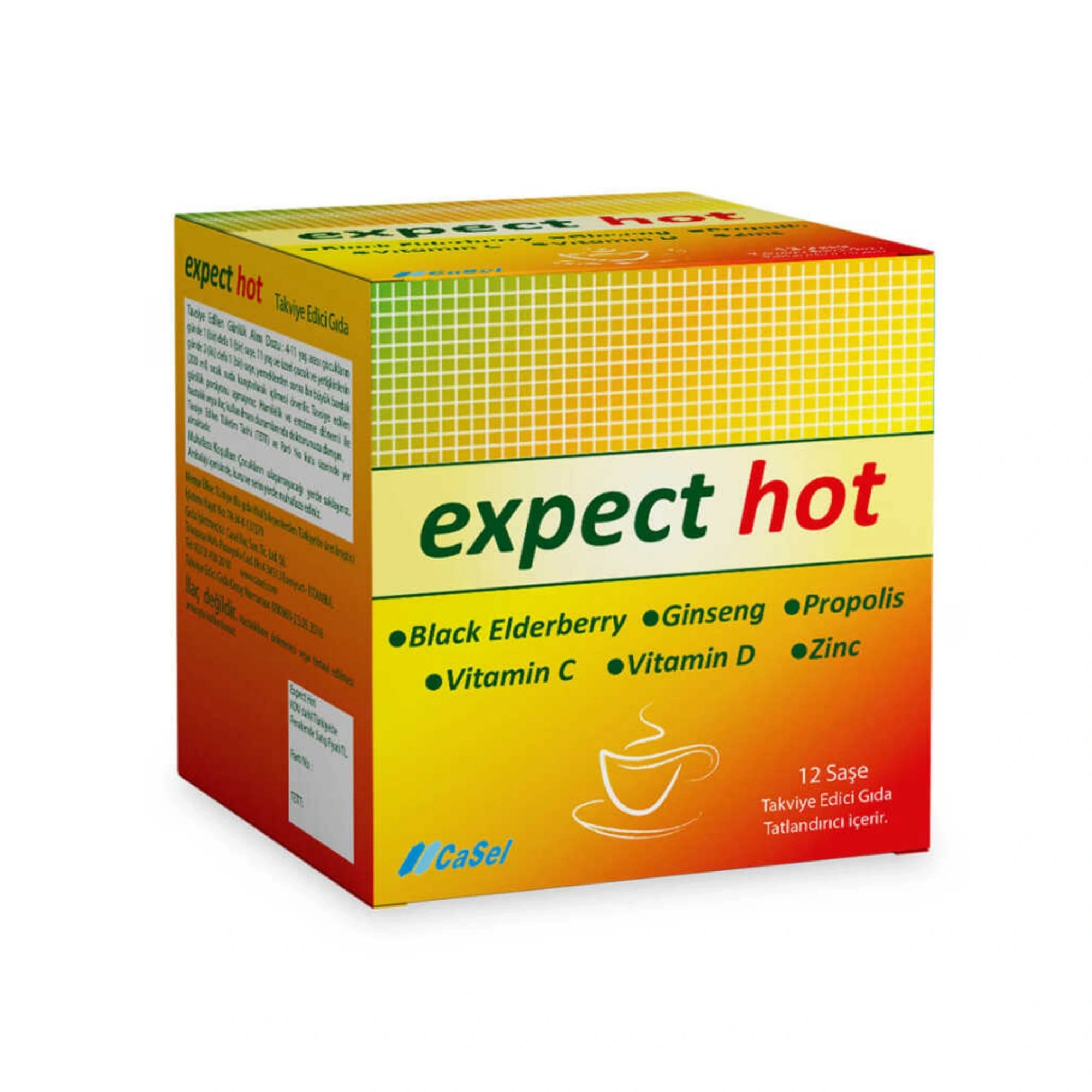 Expect Hot Kara Mürver & Propolis 12 Saşe - C Vitamini ve Çinko İlaveli (Sıcak İçim)