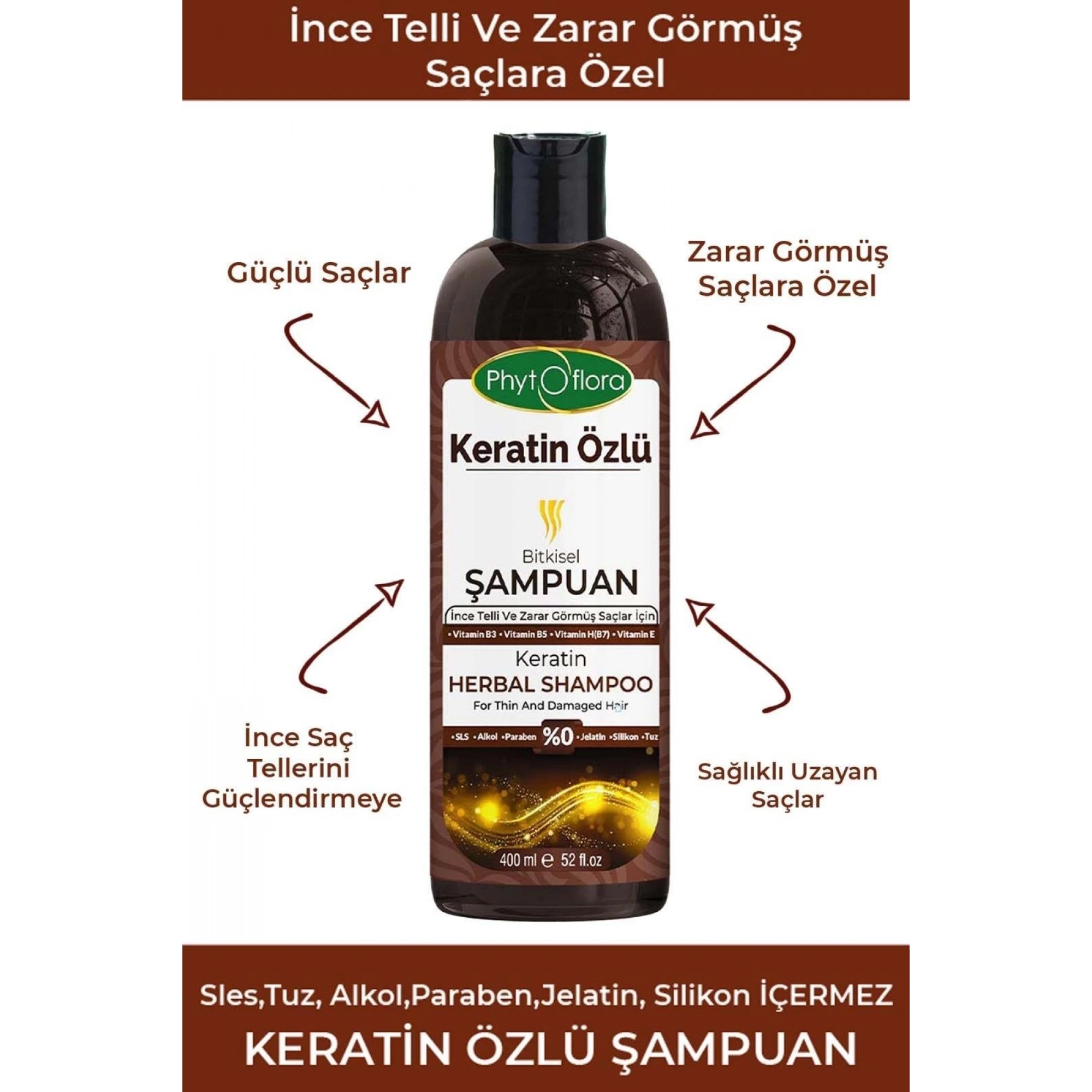 Phytoflora Keratin Özlü Şampuan - Onarıcı ve Güçlendirici Bakım 400 Ml