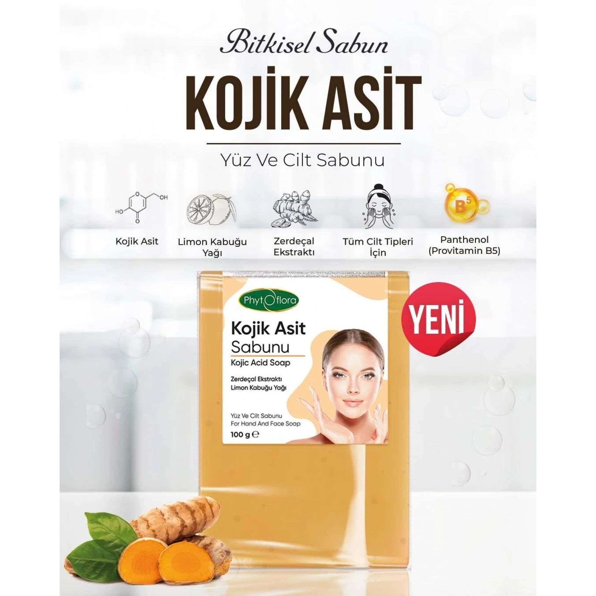 Kojic Asit Sabunu, Zerdeçal Ve Kojik Asit Etkisi İle Leke Karşıtı Kojik Asit Sabunu
