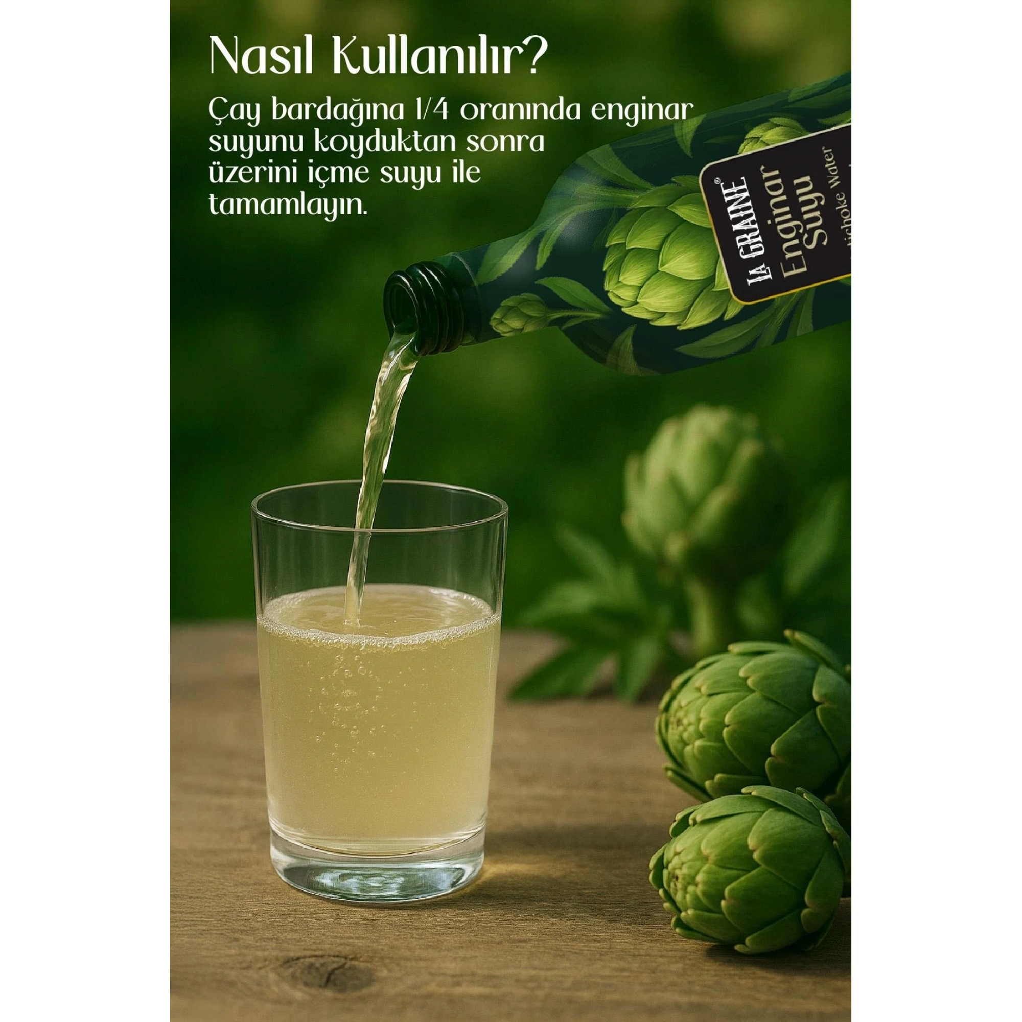 La Graine Enginar Suyu 1 Lt - Katkısız ve Doğal Bitkisel Su