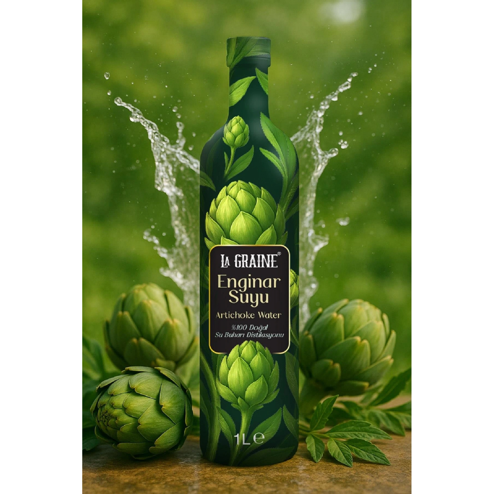 La Graine Enginar Suyu 1 Lt - Katkısız ve Doğal Bitkisel Su