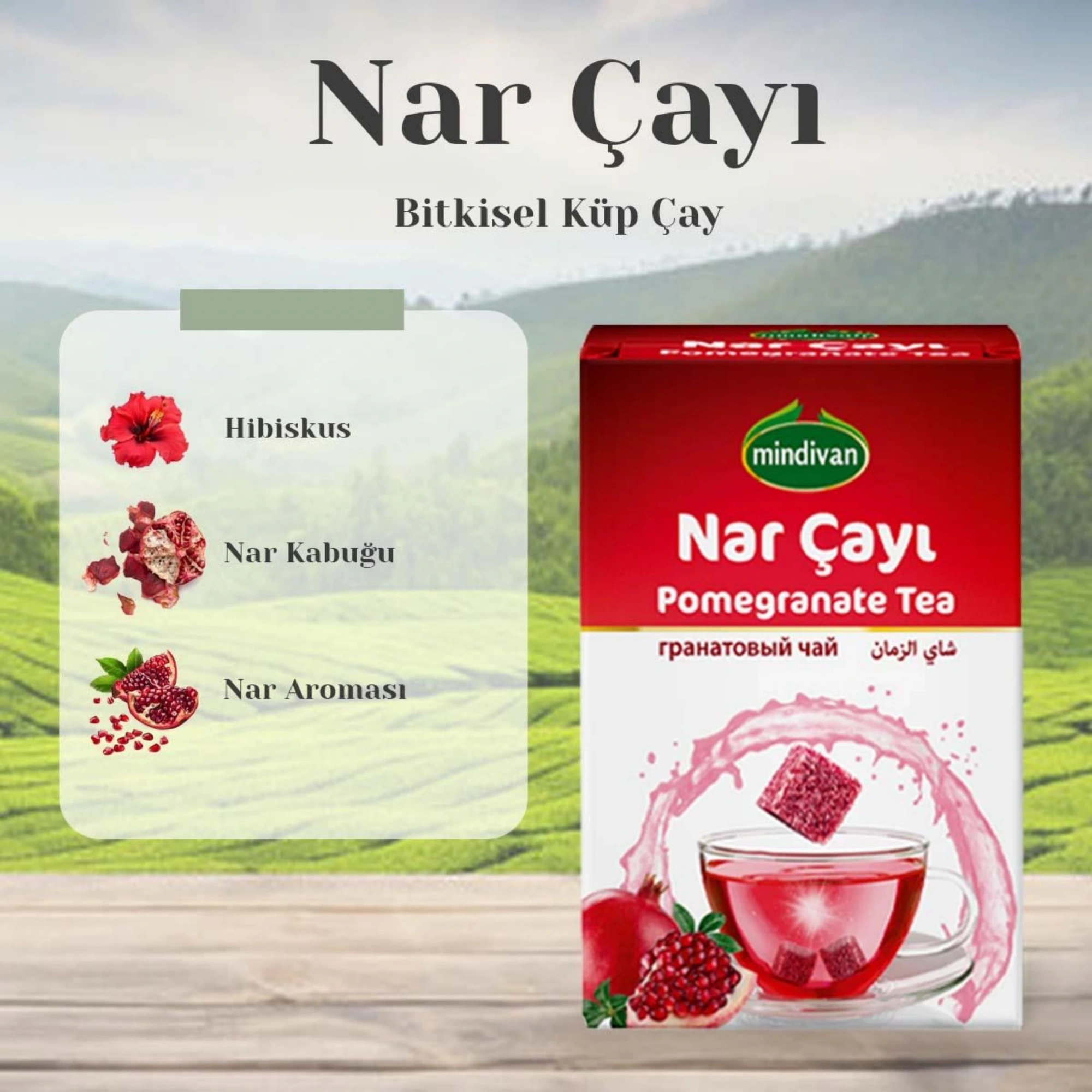 Mindivan Nar Çayı Küp Şeklinde 150 gr