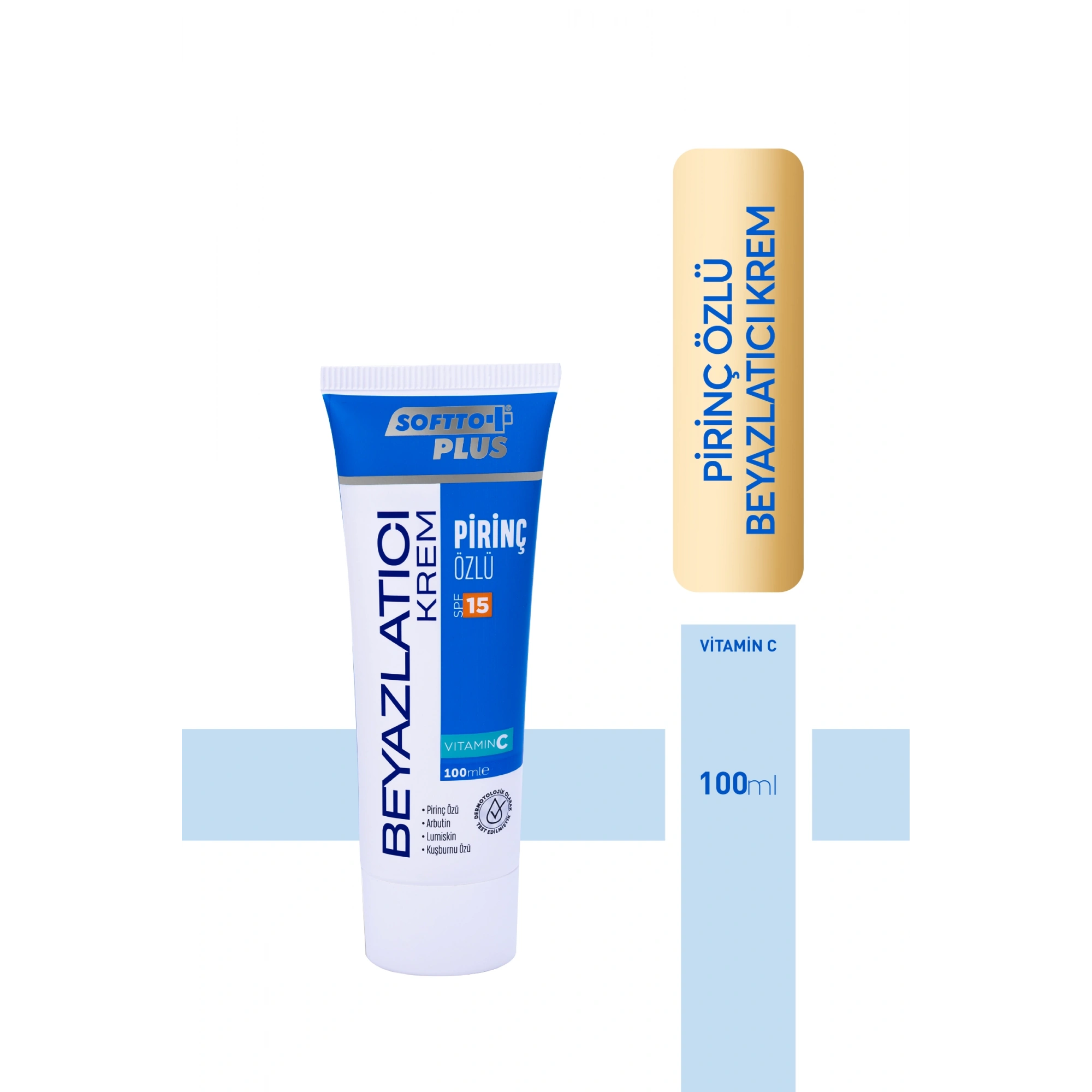 Softto Plus Pirinç Özlü Beyazlatıcı Vücut Kremi 100 Ml - Cilt Tonu Eşitleyici
