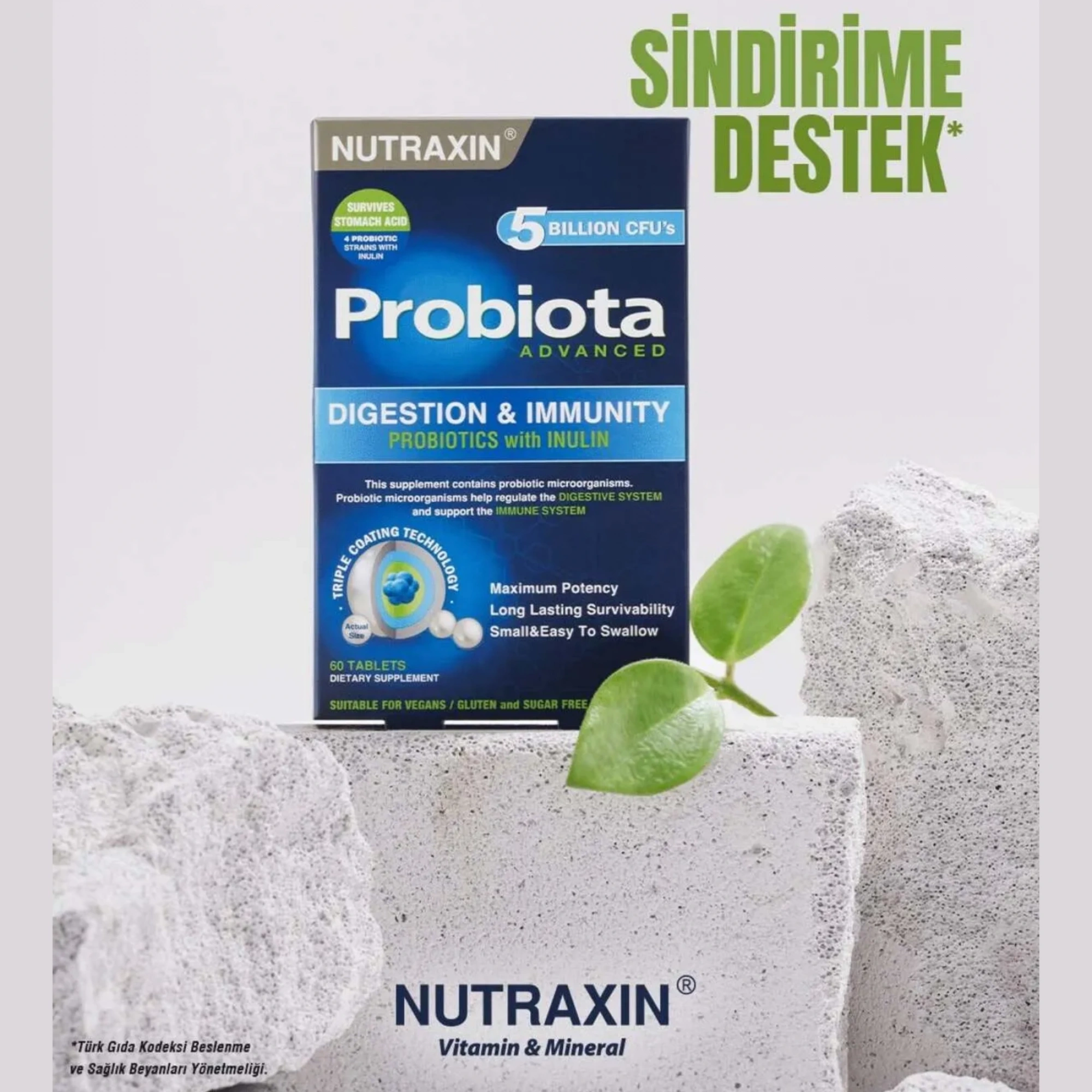 Nutraxin Probiota Advanced - Probiyotik Takviyesi 60 Tablet - Üç Katmanlı Teknoloji