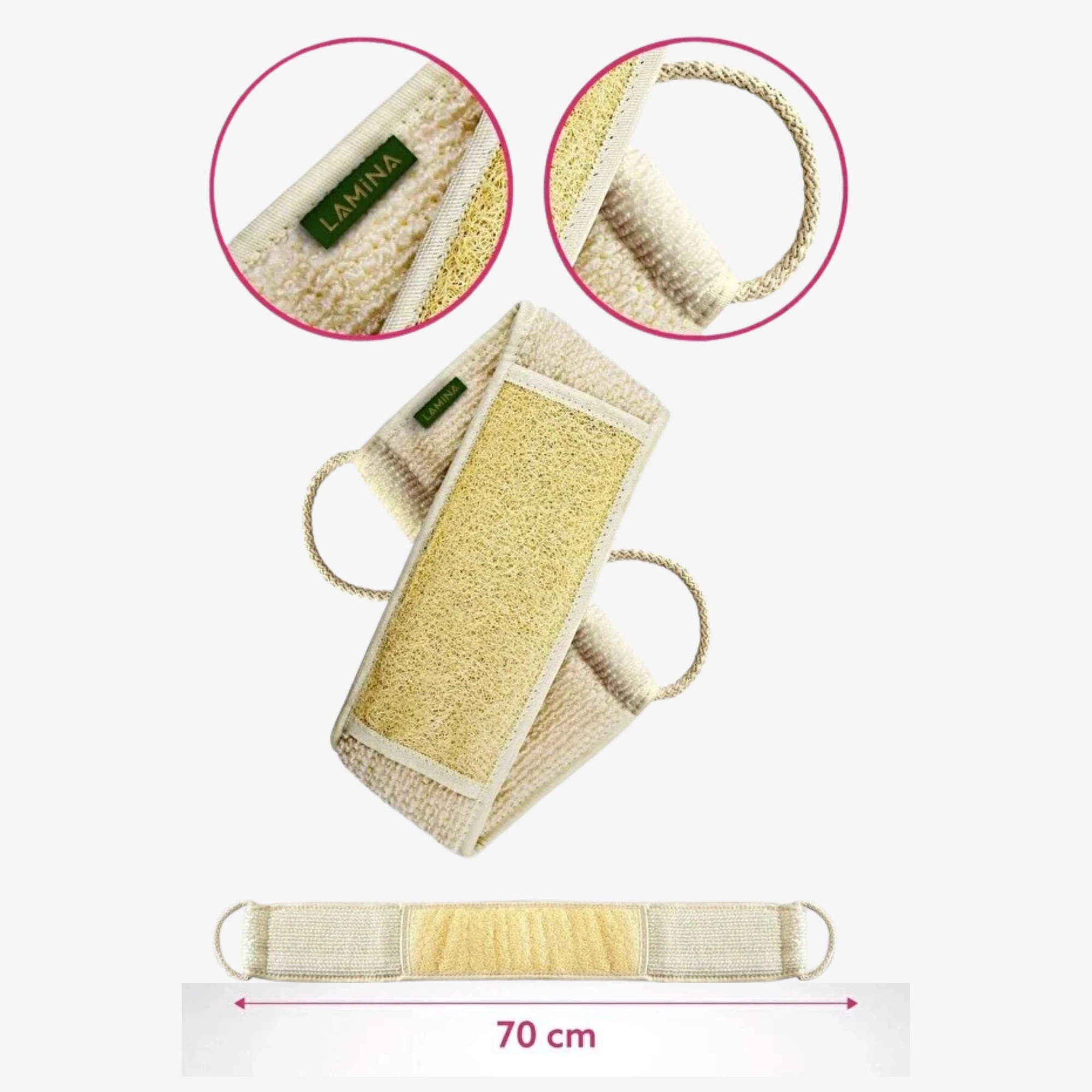 Uzun Loofah Kabak Lifli Banyo Sırt Kesesi 70 Cm Hamam Lifi