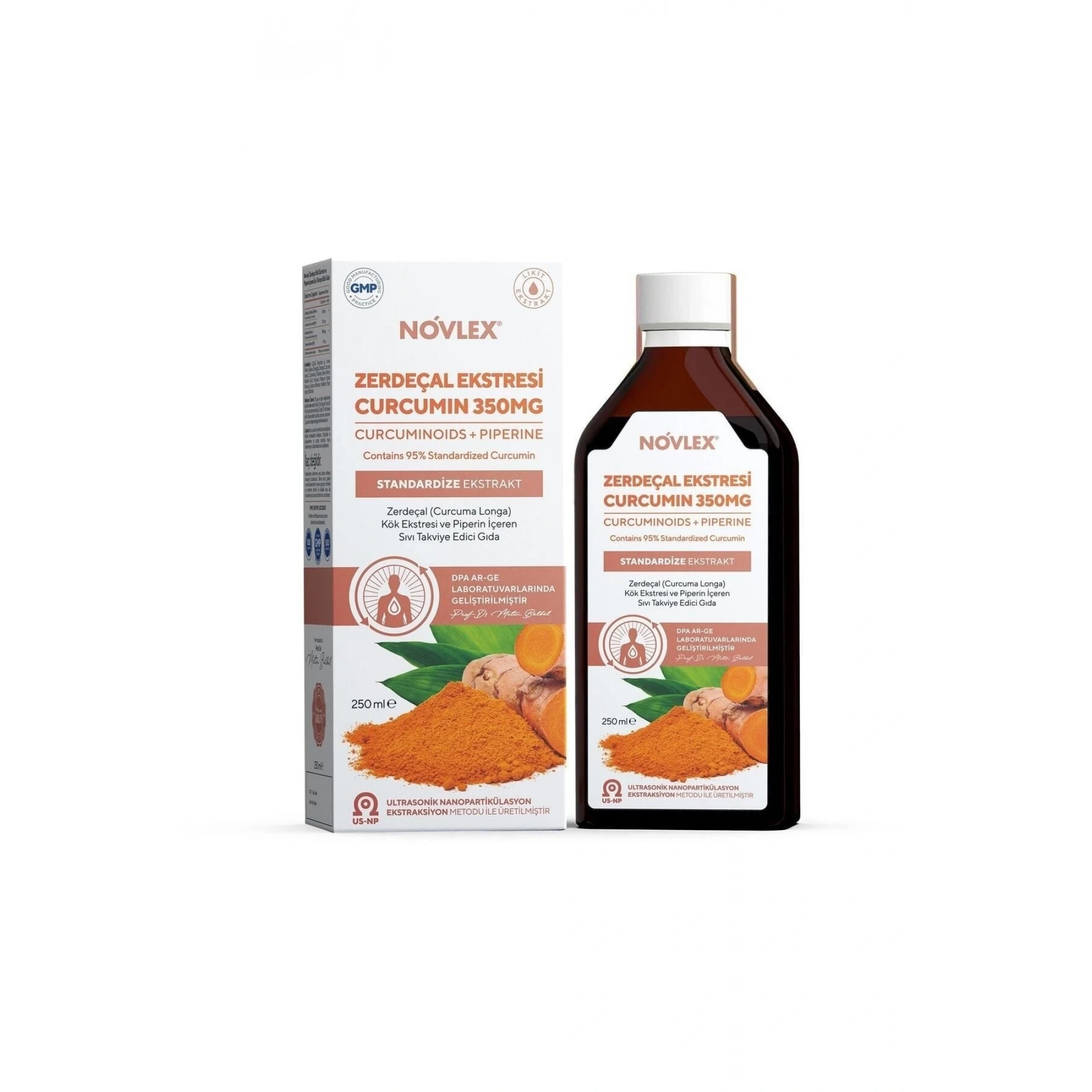 Zerdeçal - Curcumin (Turmeric) ve Piperin Ekstraktı (Ekstresi) İçeren Takviye Edici Gıda 250 Ml
