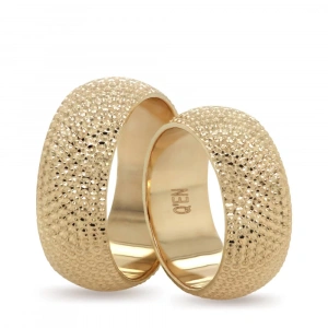 Sarı Altın Boncuk Desenli Kadın Alyans