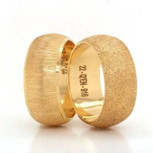 Sarı Altın Sim Desenli Kadın Alyans