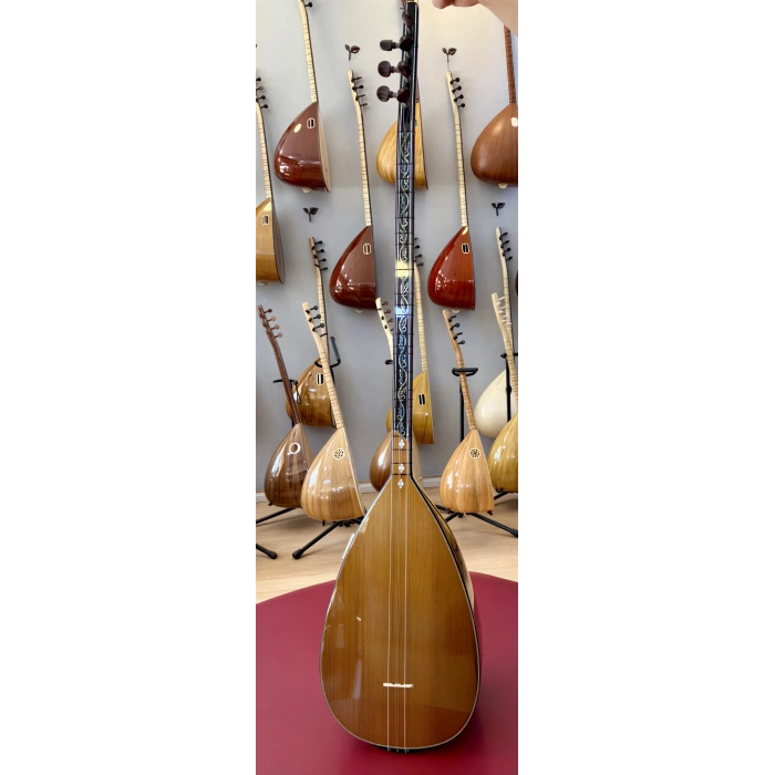 Oyma Dut Bağlama Profesyonel Uzun Sap