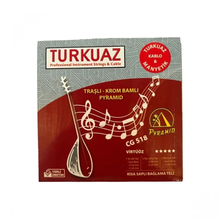 Turkuaz CG518 Traşlı bam Bağlama Teli(Kısa Sap)