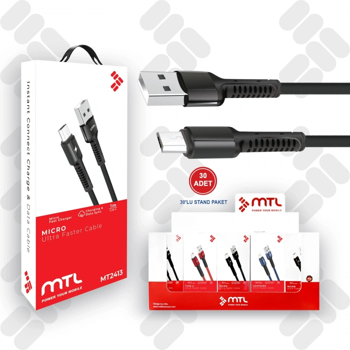 MT2413 3.1A Micro USB Şarj Data Kablo