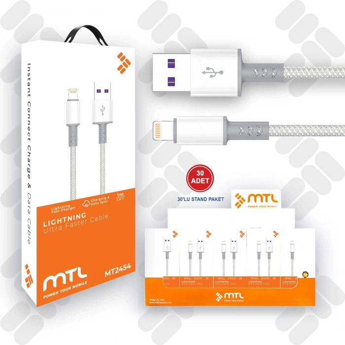 MT2454 3.4A Lightning USB Şarj Data Kablo