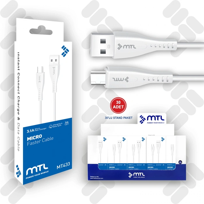 MT433 3.1A Micro USB Şarj Data Kablo
