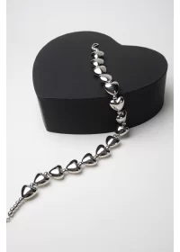 Akrilik Silver Kalp Choker Kolye