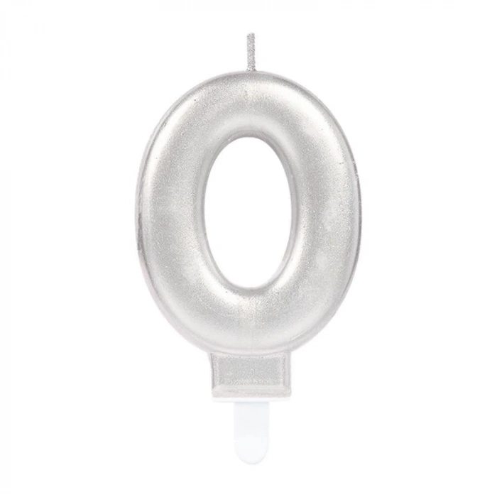 0 Rakam Mum Gümüş Renk