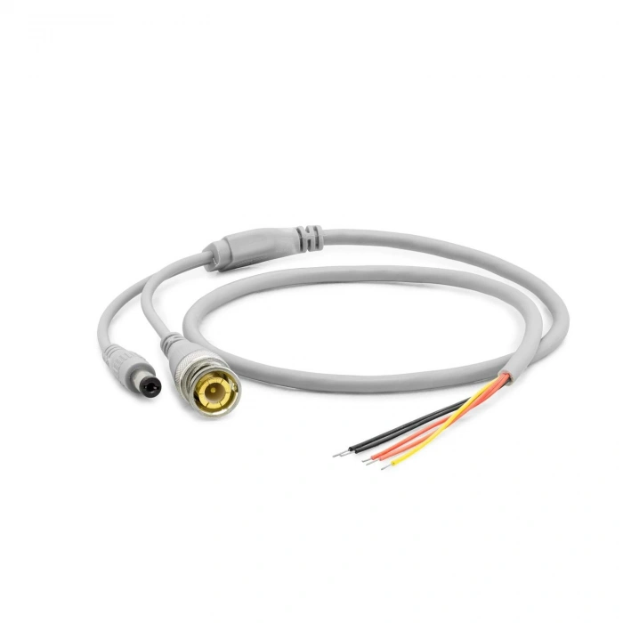 10 Adet Power Jak Kablo Dc + Bnc 60Cm Beyaz HDX5530